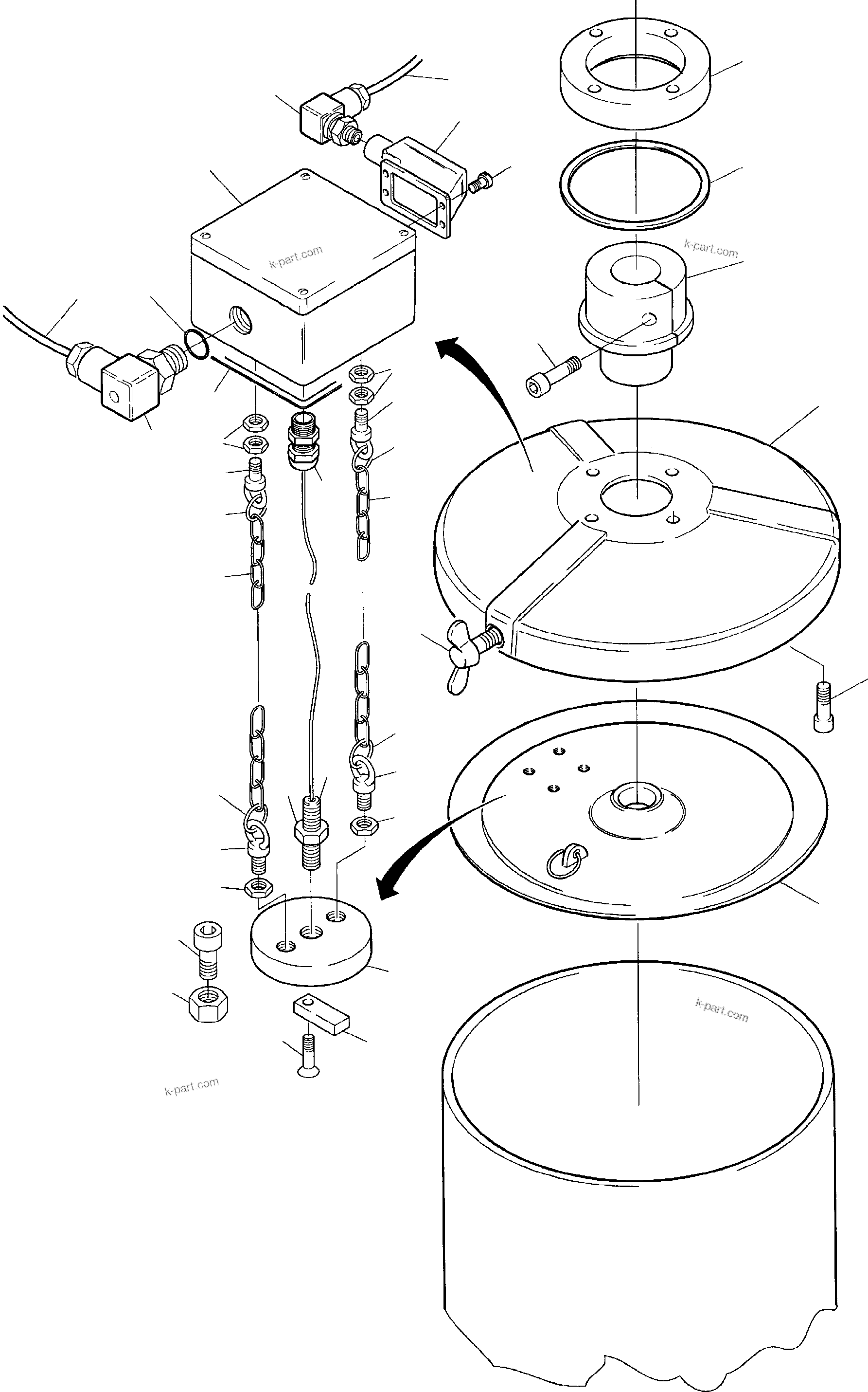 Komatsu parts book diagram for H135S S/N 61064: ELECTRIC BARREL PUMP