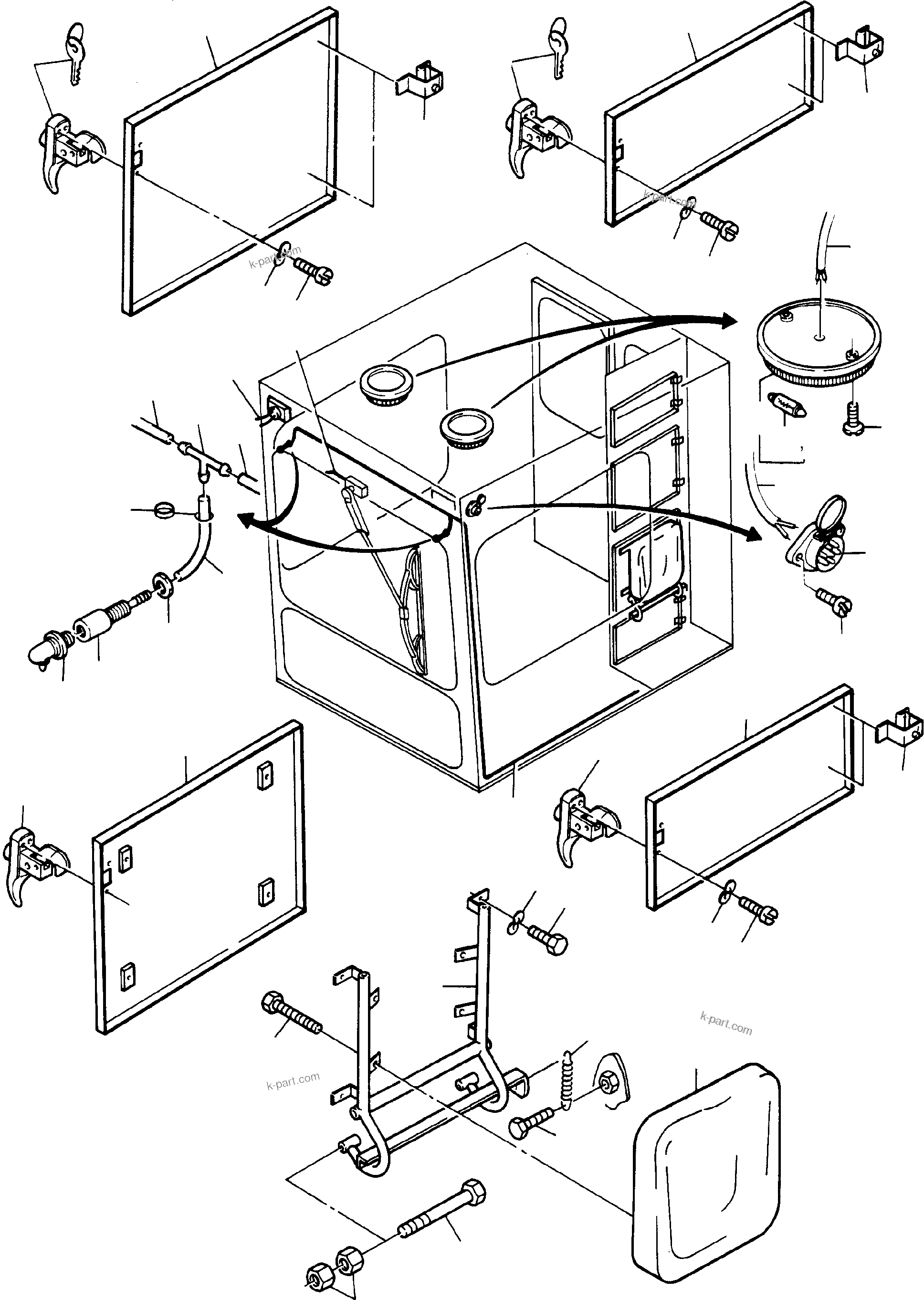 Komatsu parts book diagram for H285 S/N 78099: OPERATOR'S CAB