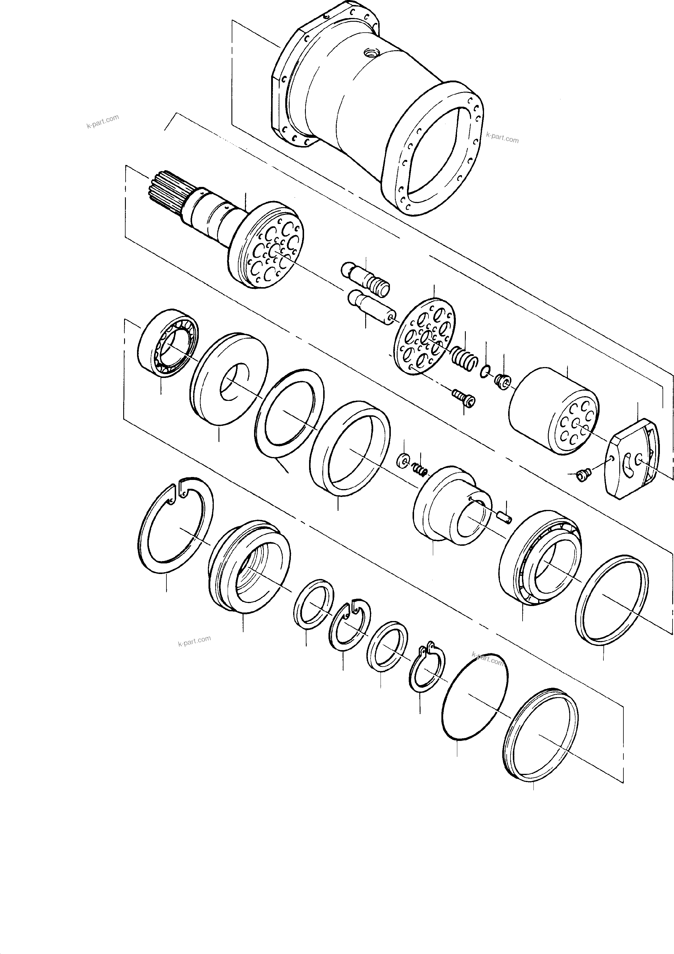 Komatsu parts book diagram for H285 S/N 78099: HYDR.-PUMP