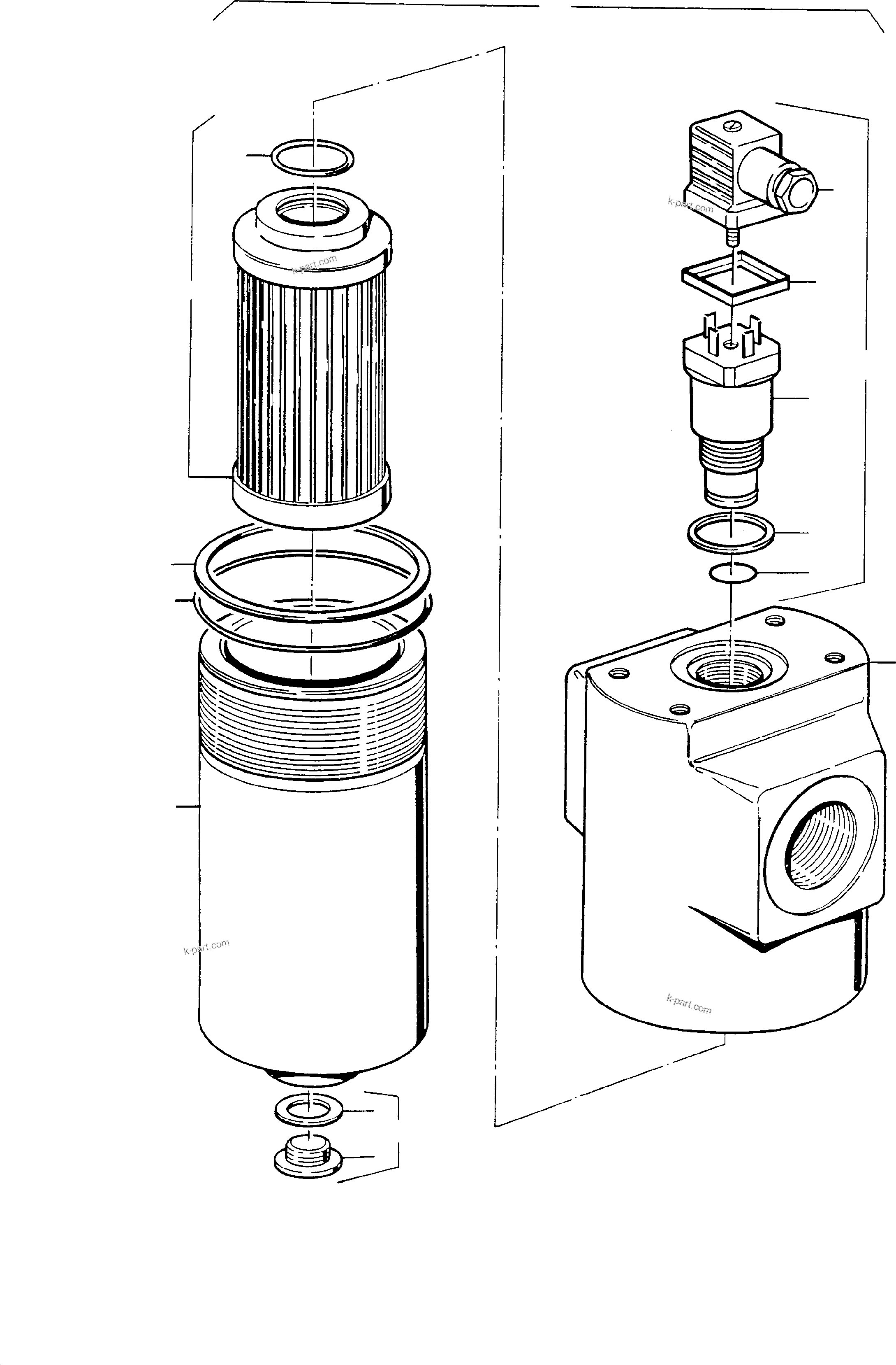 Komatsu parts book diagram for H285 S/N 78099: HYDRAULIC FILTER