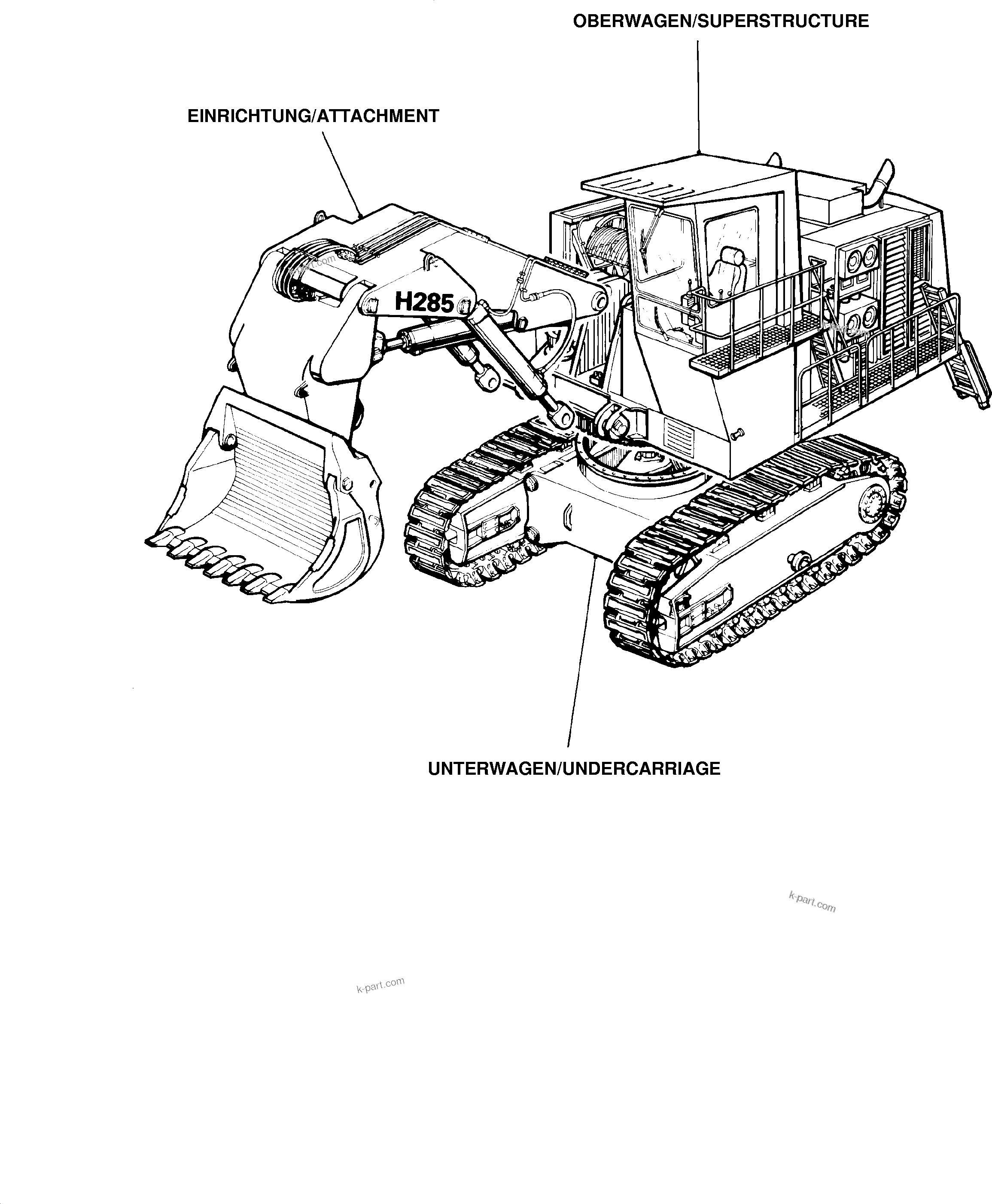 Komatsu parts book diagram for H285 S/N 78099: 