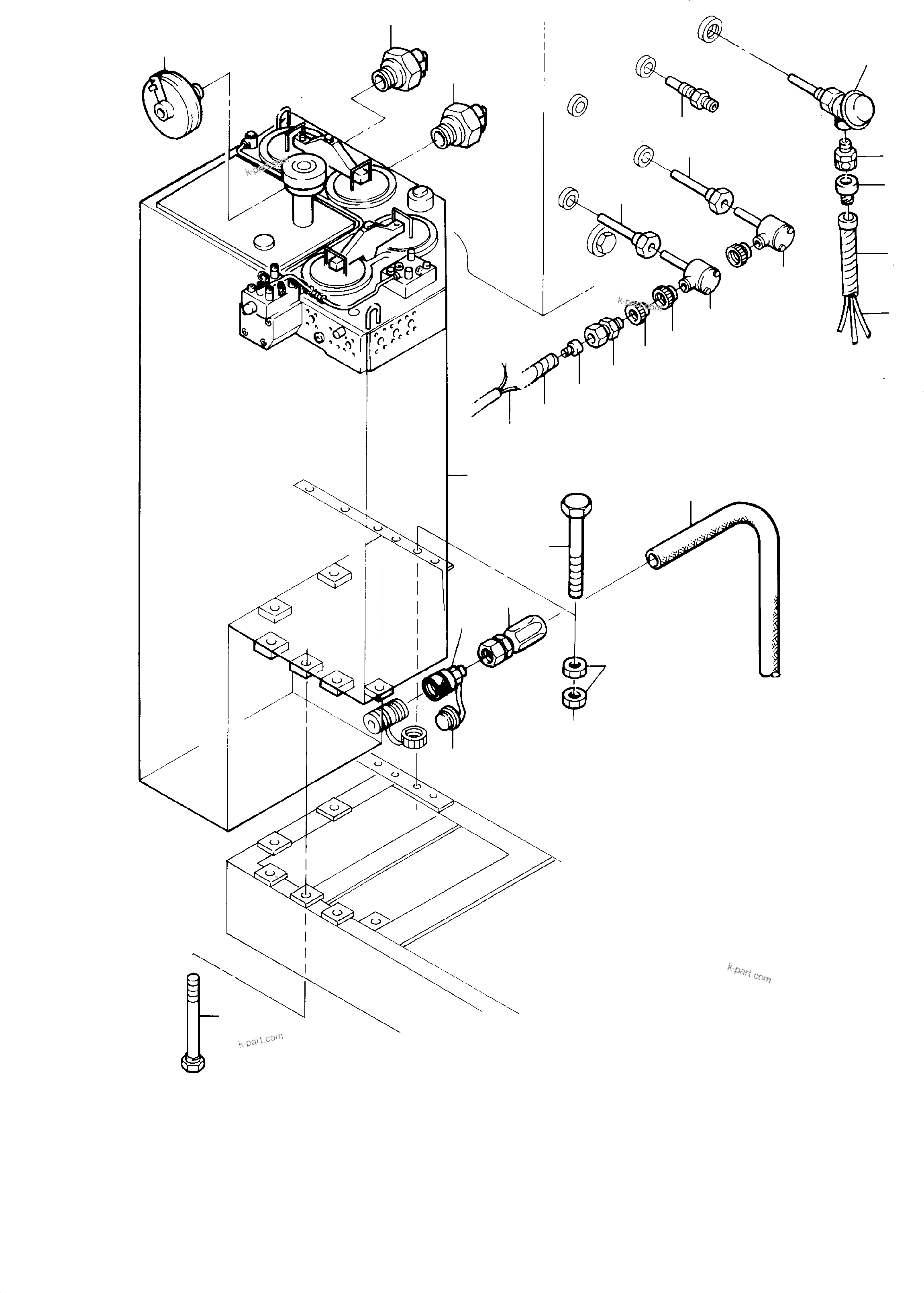 Komatsu parts book diagram for H285 S/N 78099: MAIN OIL TANK - MOUNTINGS