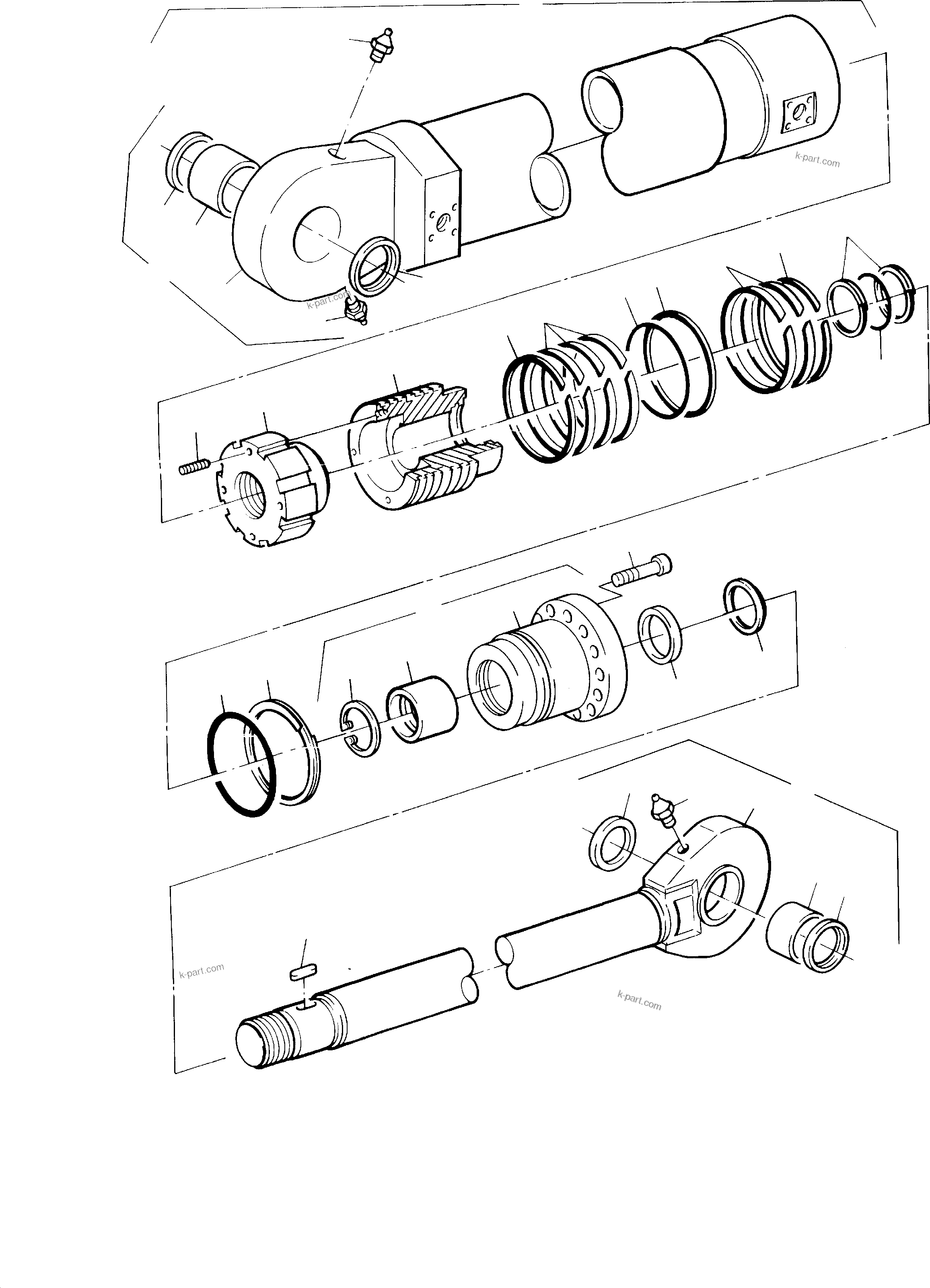 Komatsu parts book diagram for H285 S/N 78099: HYDRAULIC CYLINDER