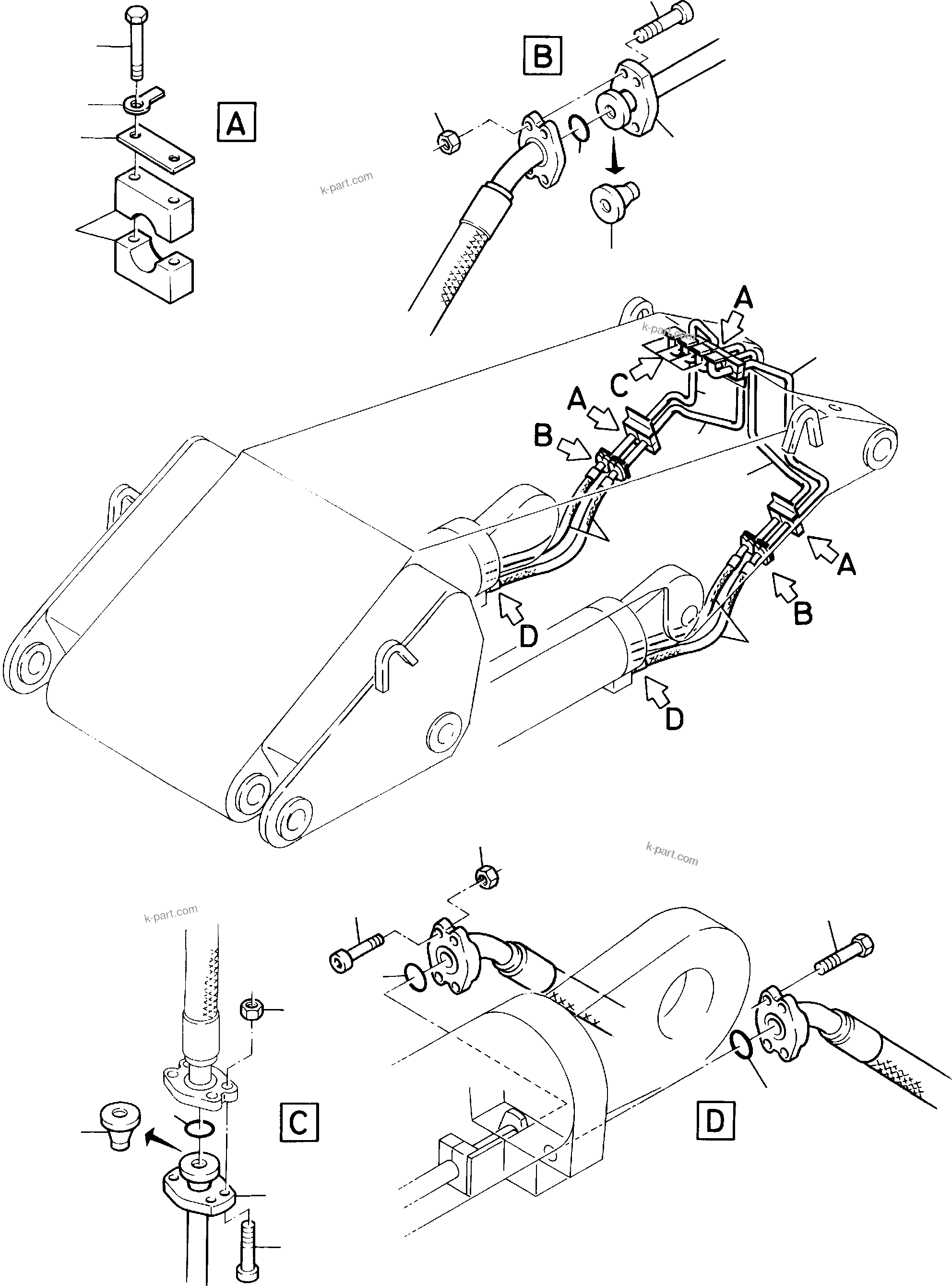 Komatsu parts book diagram for H285 S/N 78099: BULLCLAM BUCKET - BOOM