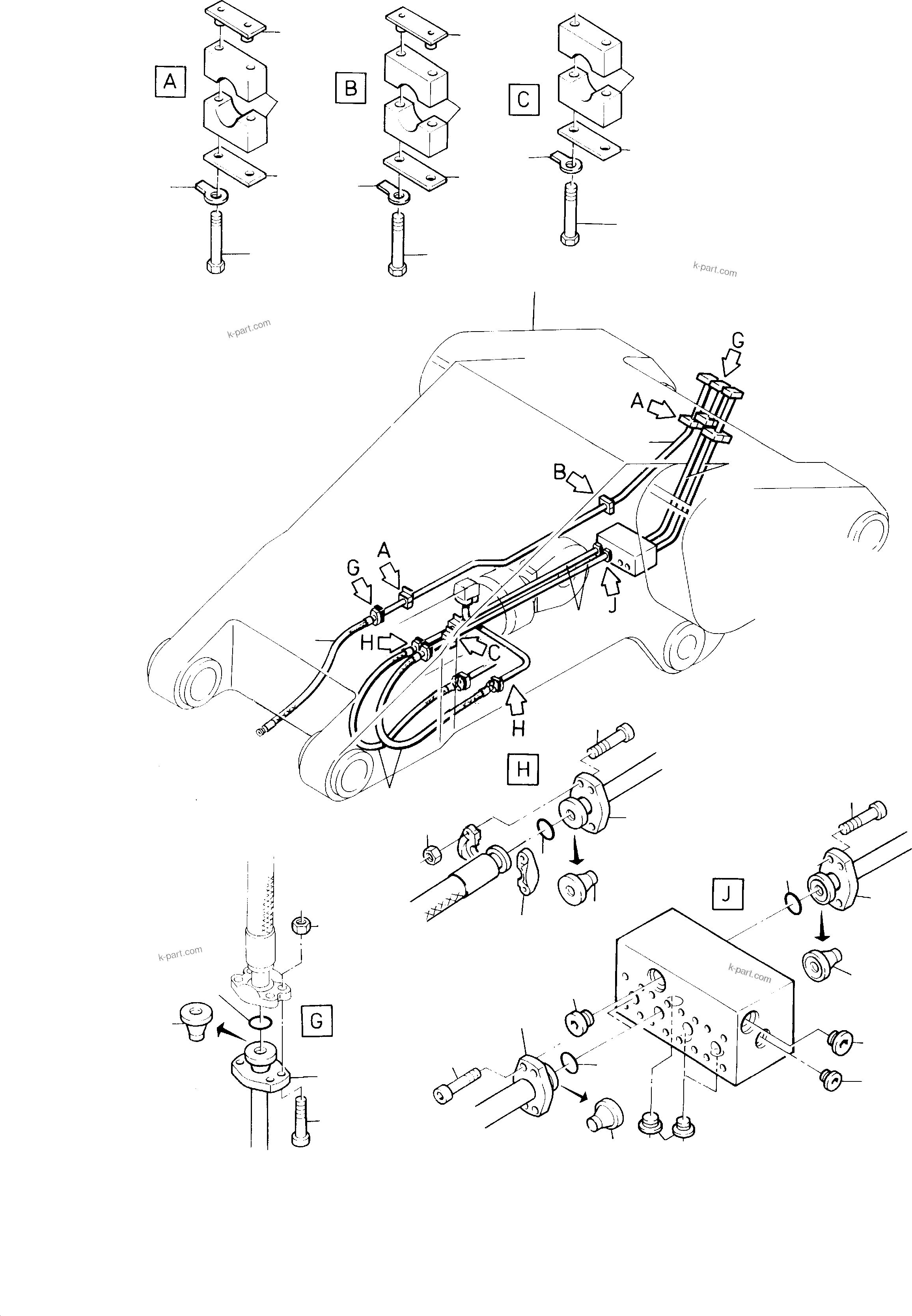 Komatsu parts book diagram for H285 S/N 78099: BULLCLAM BUCKET - STICK