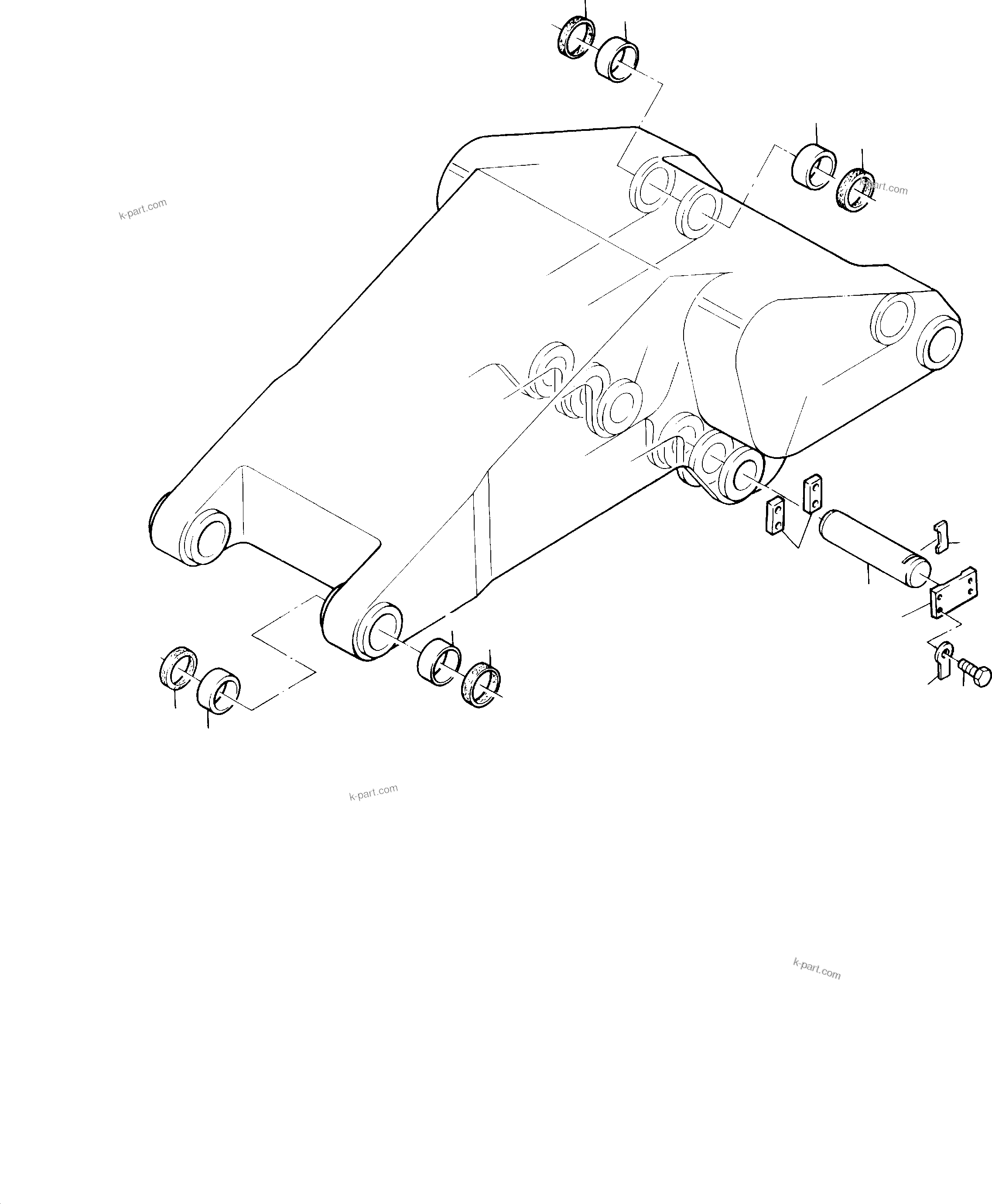 Komatsu parts book diagram for H285 S/N 78099: BULLCLAM BUCKET - STICK