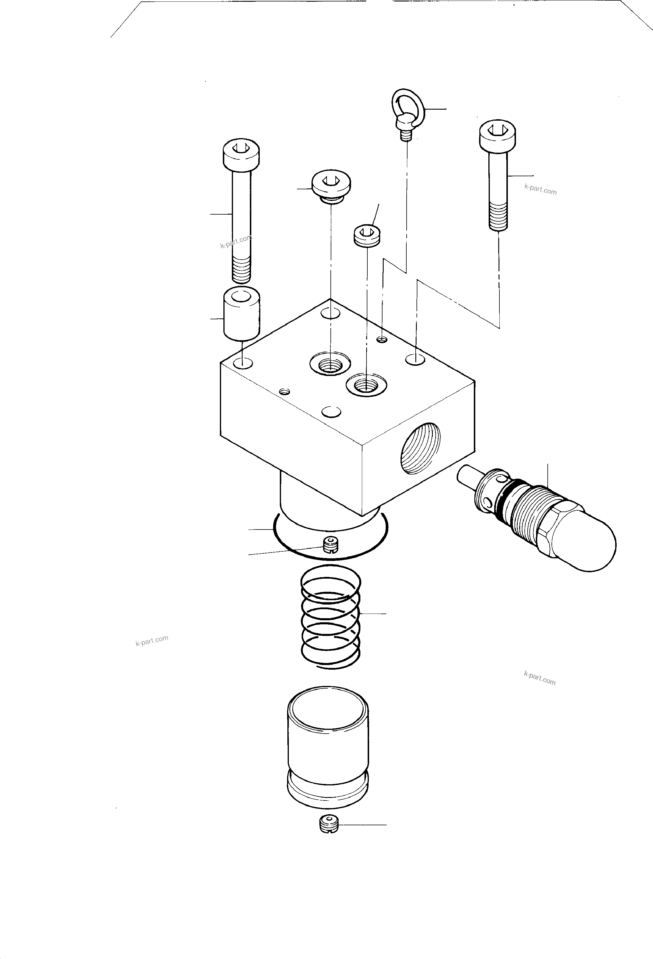 Komatsu parts book diagram for H285 S/N 78099: PRESSURE RELIEF VALVE, PRE-CONTROLLED