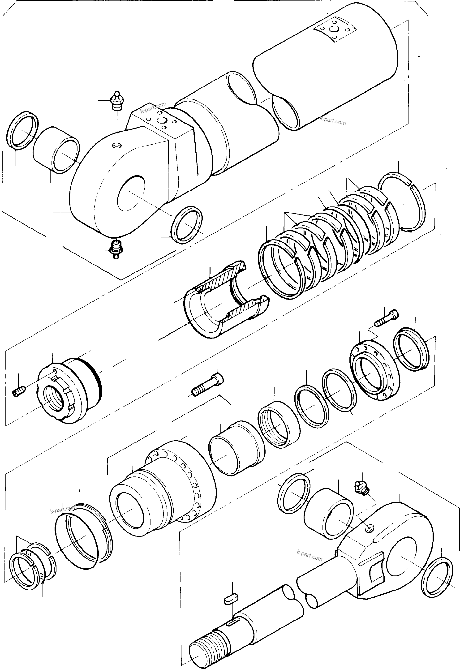Komatsu parts book diagram for H285 S/N 78099: HYDRAULIC CYLINDER