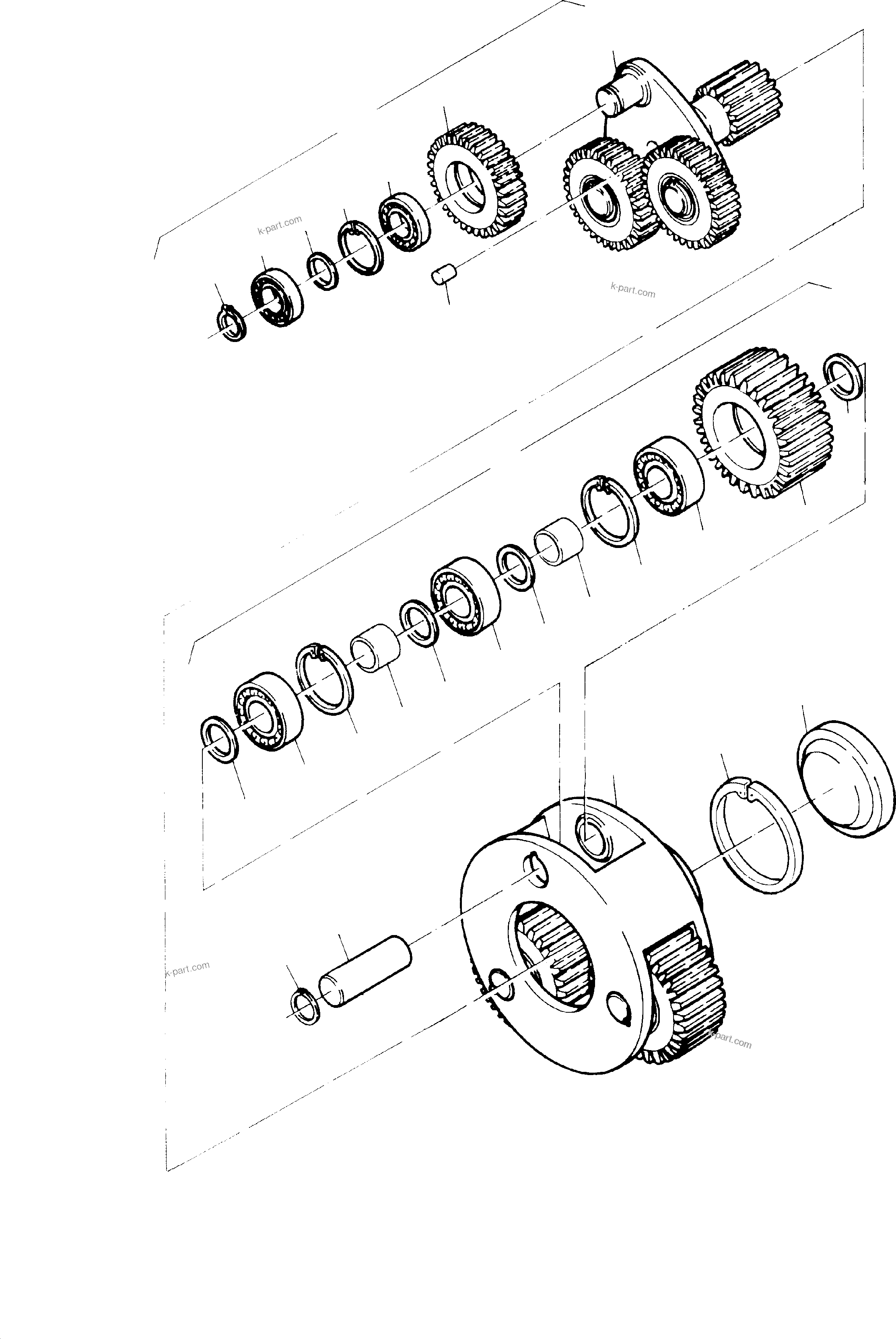 Komatsu parts book diagram for H285 S/N 78099: SLEW GEAR