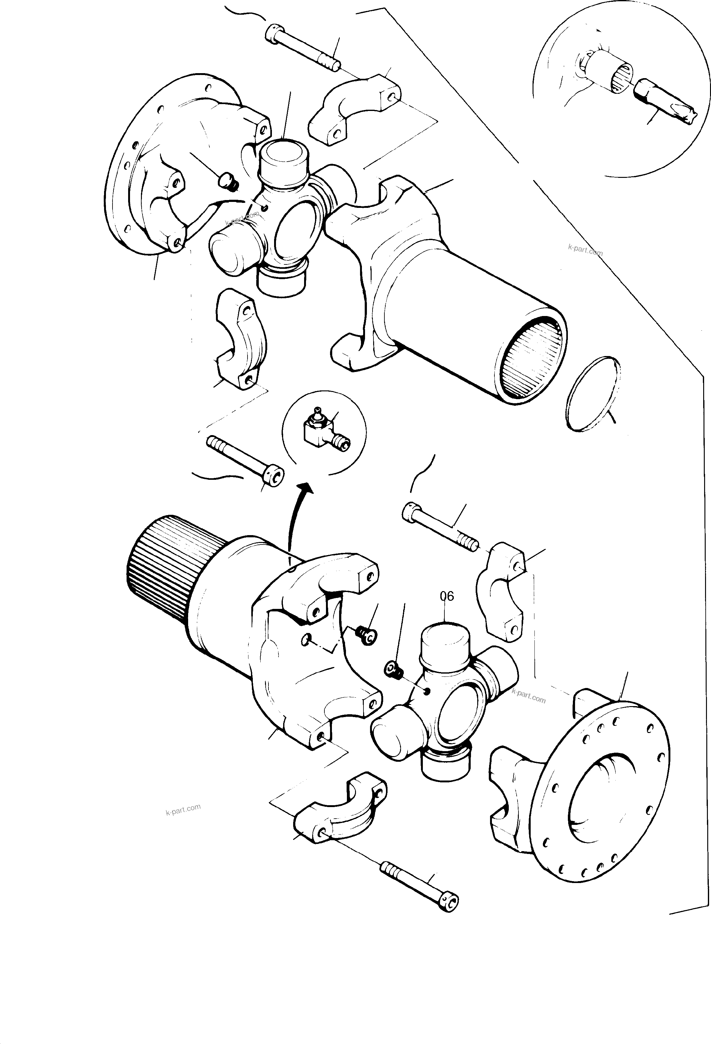 Komatsu parts book diagram for H285 S/N 78099: JOINT SHAFT