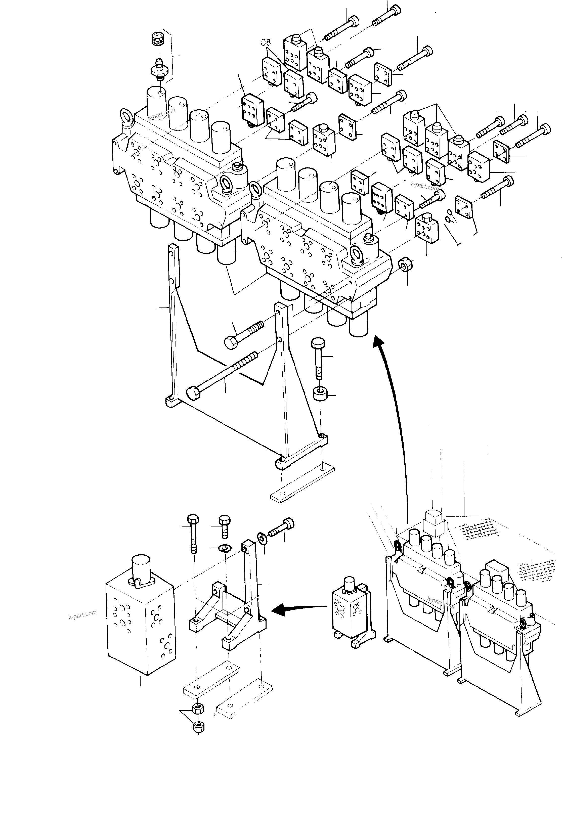 Komatsu parts book diagram for H285 S/N 78099: INSTALLATION - CONTROL BLOCKS