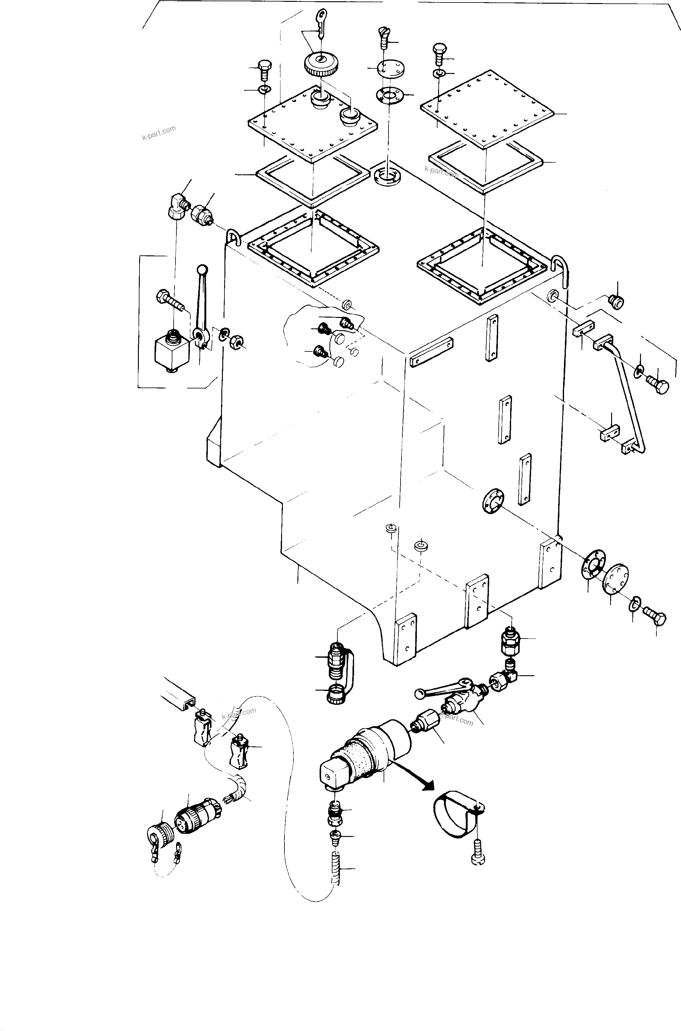 Komatsu parts book diagram for H285 S/N 78099: FUEL TANK