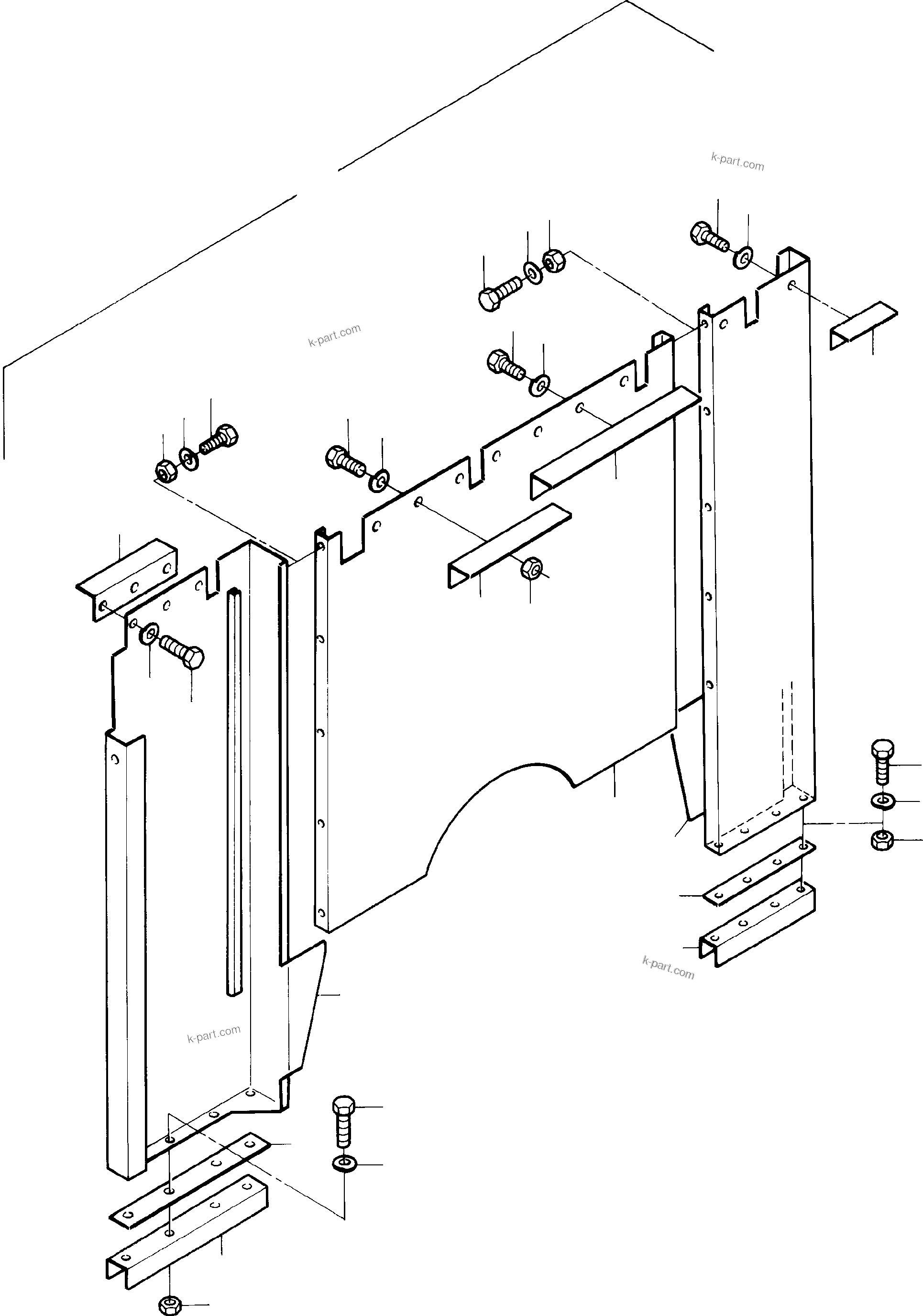Komatsu parts book diagram for H285 S/N 78099: FIRE WALL