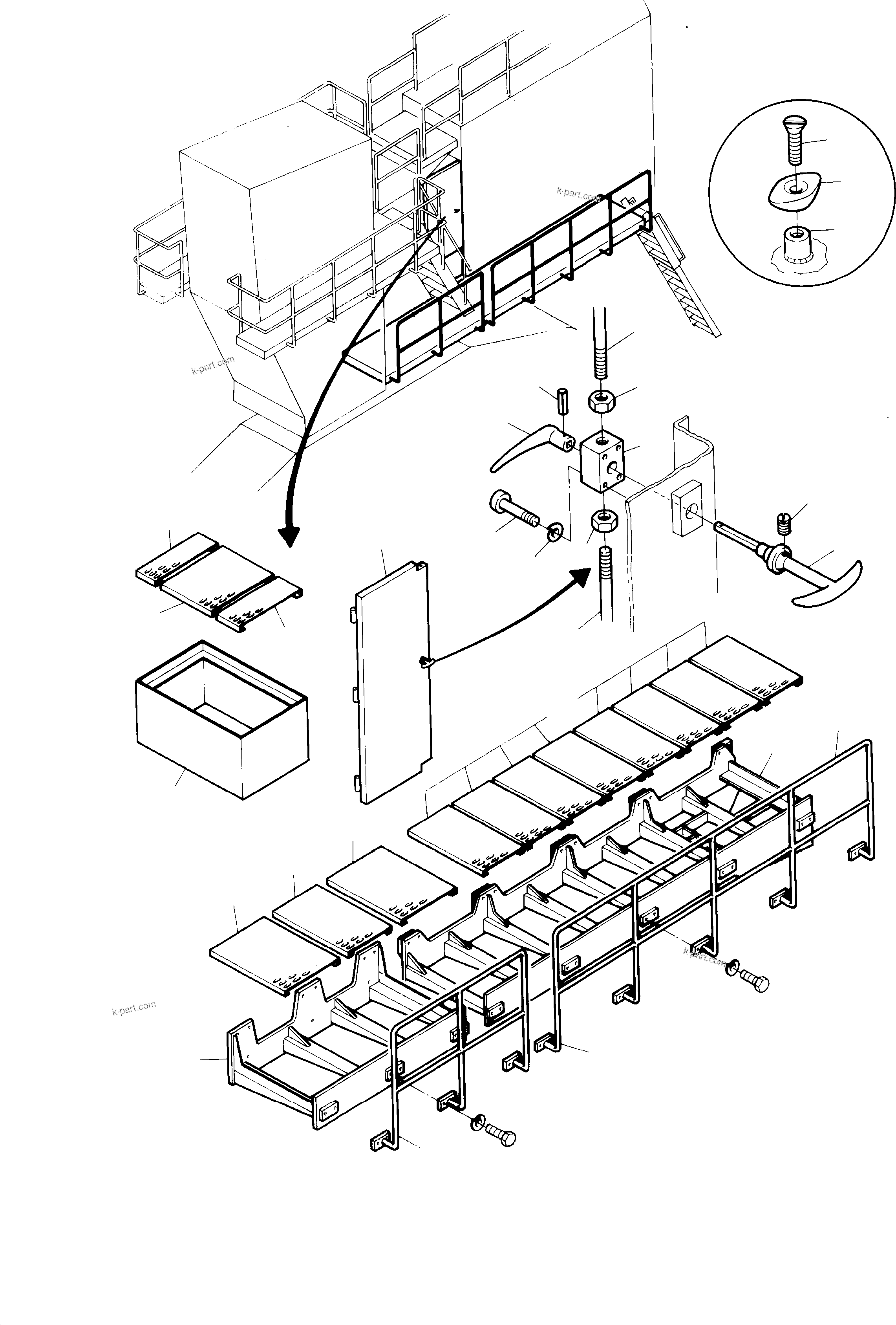 Komatsu parts book diagram for H285 S/N 78099: STEPS