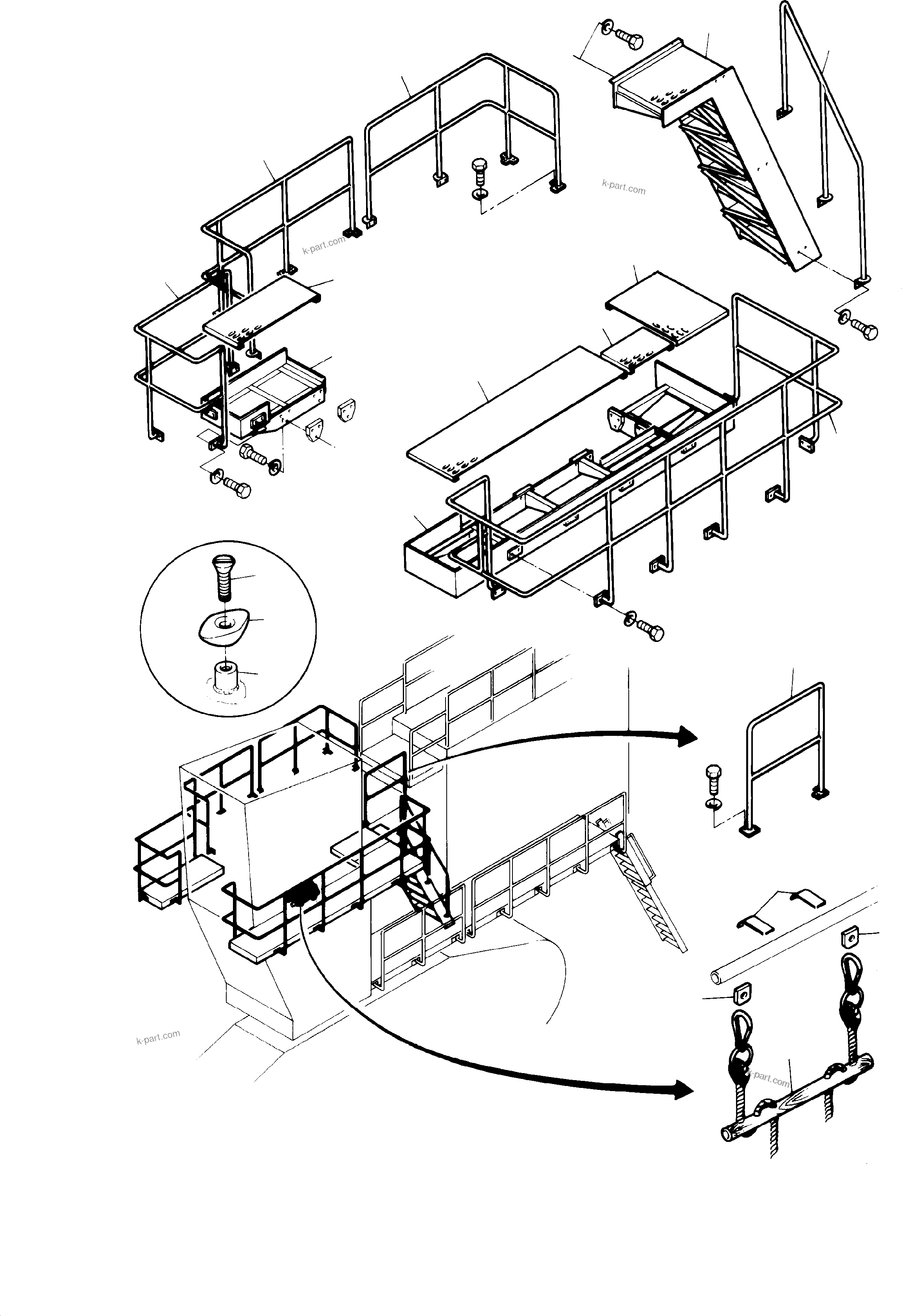 Komatsu parts book diagram for H285 S/N 78099: STEPS