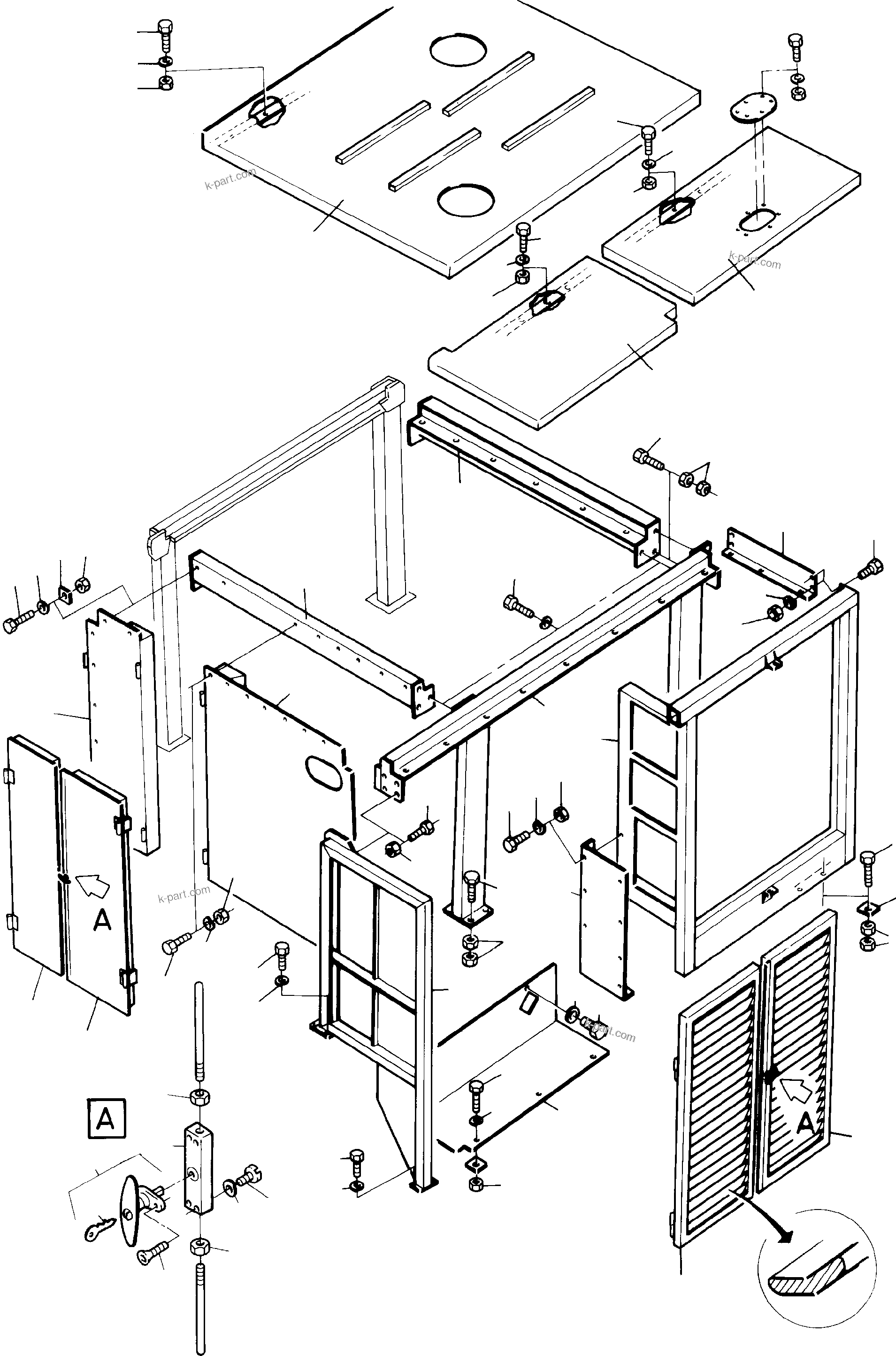Komatsu parts book diagram for H285 S/N 78099: COVERING