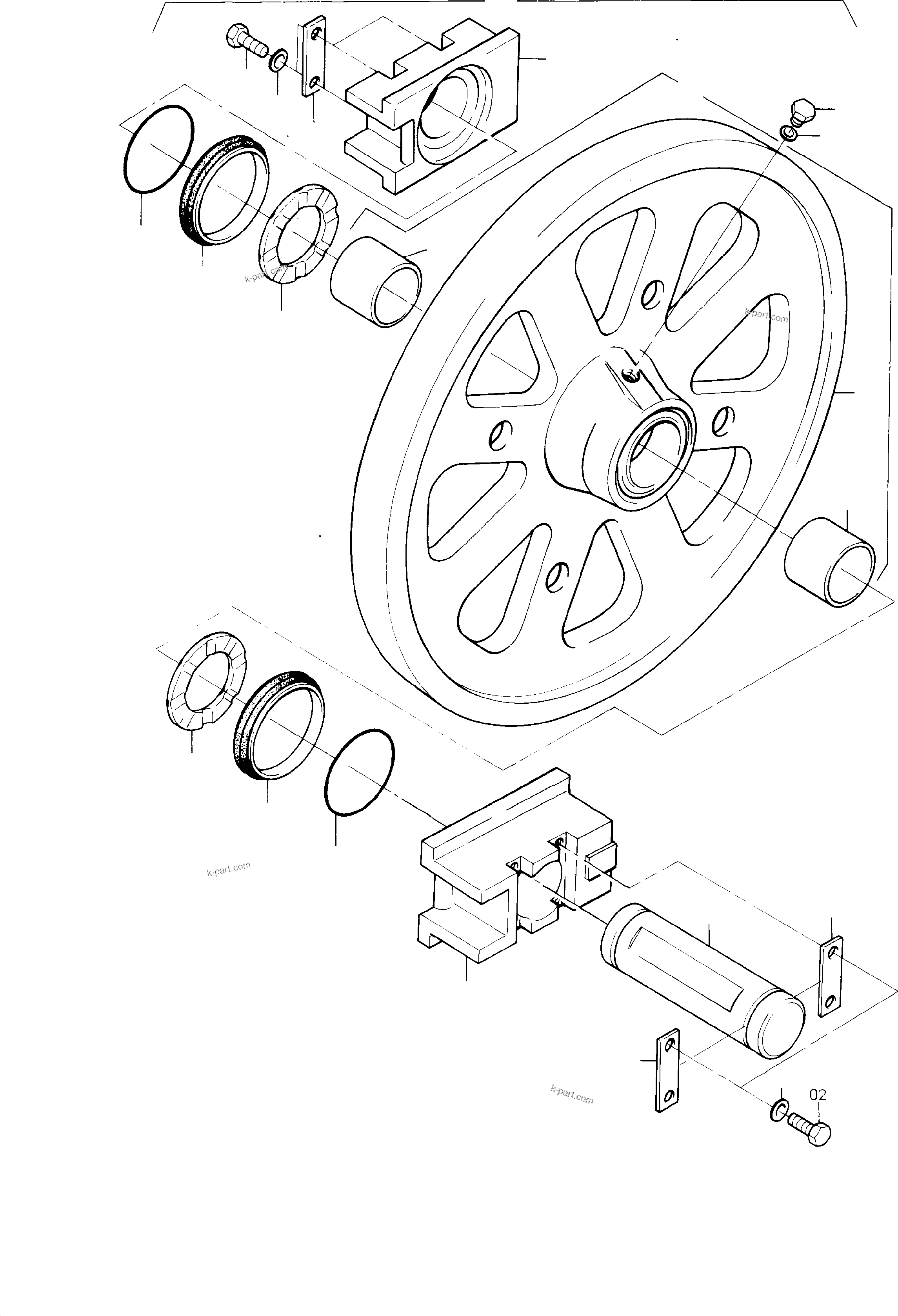 Komatsu parts book diagram for H285 S/N 78099: IDLER ASSY.
