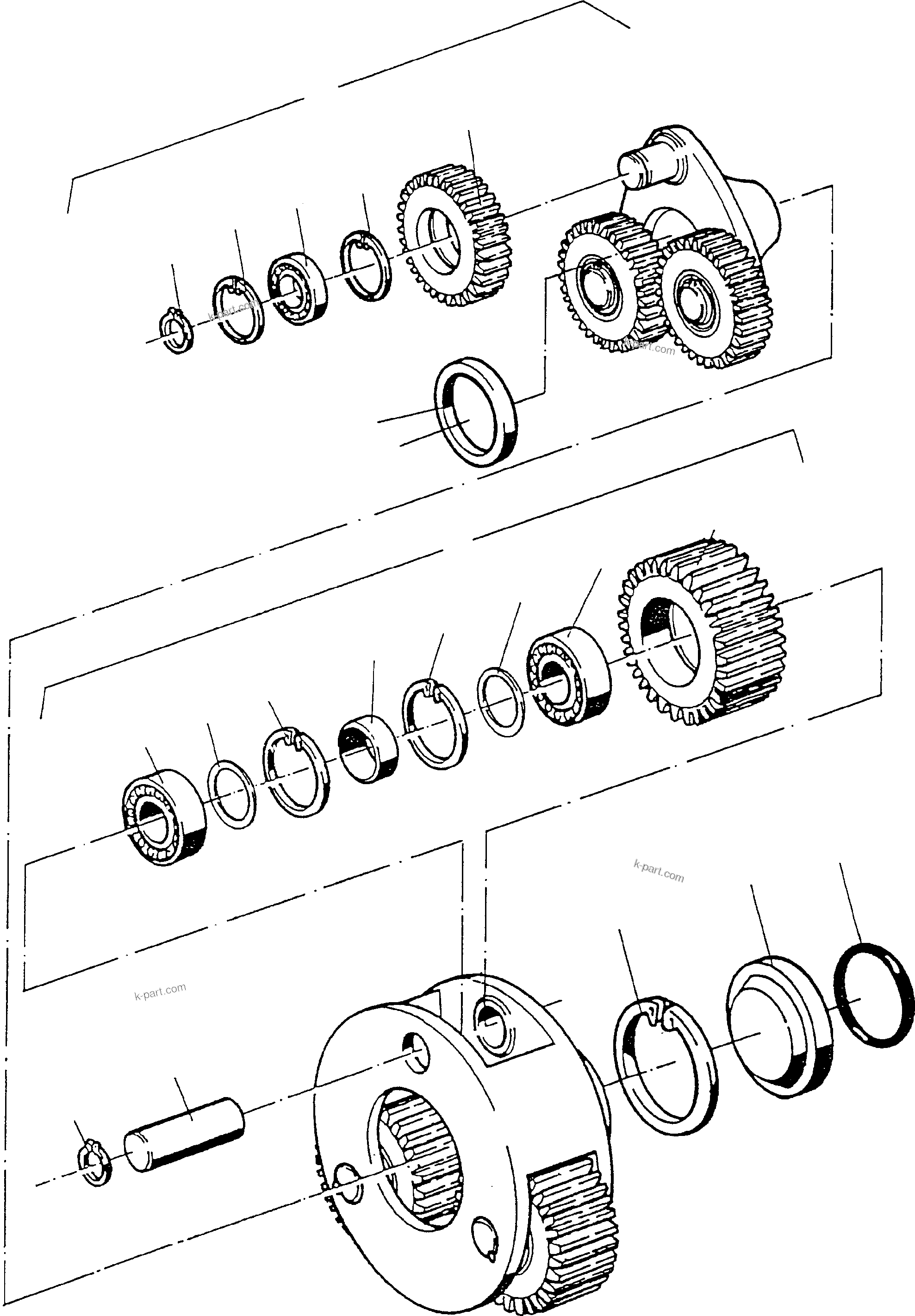 Komatsu parts book diagram for H285 S/N 78099: TRAVELLING GEAR
