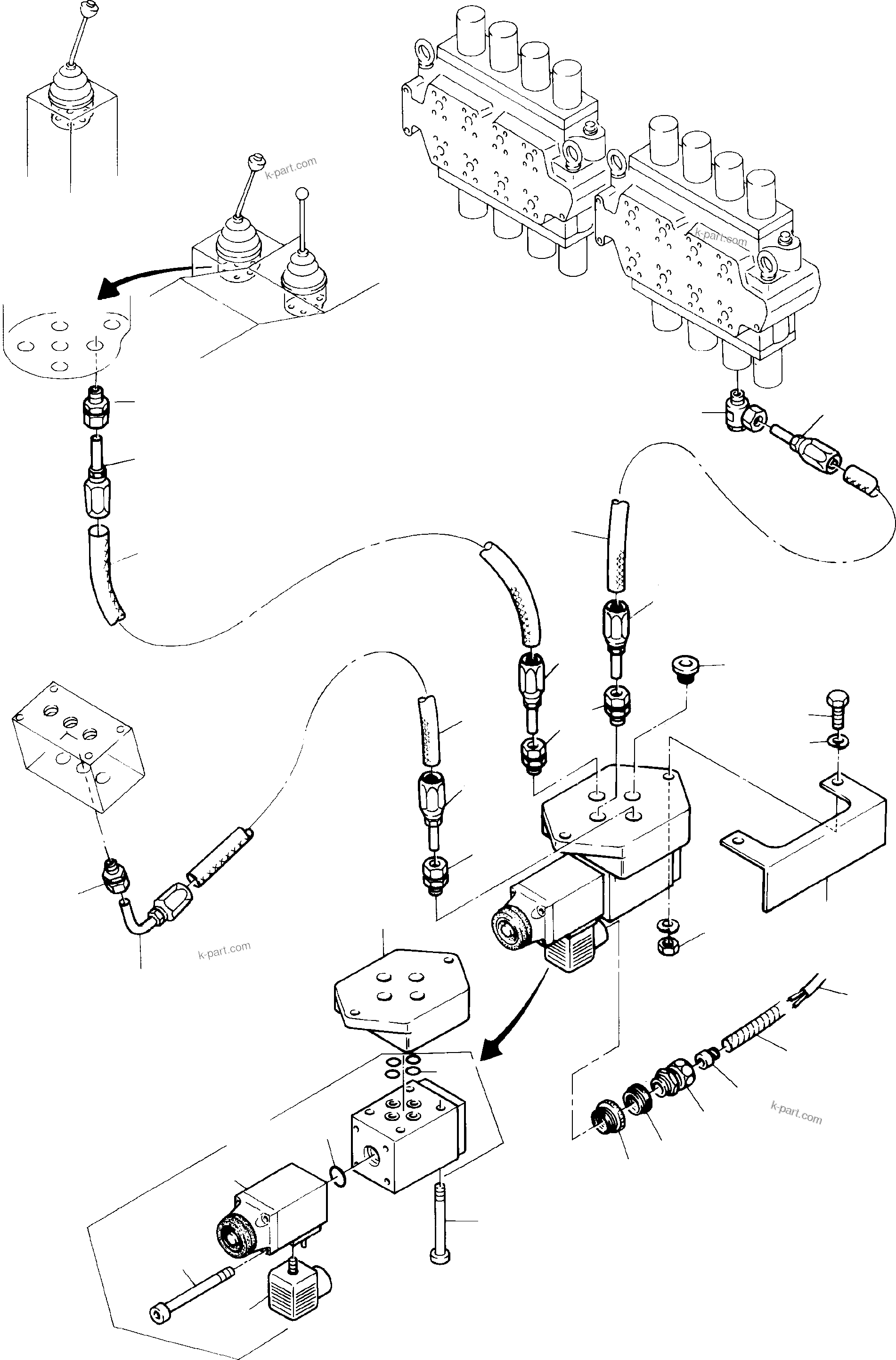 Komatsu parts book diagram for H285 S/N 78099: BUCKET CYLINDER - CUT-OFF DEVICE (OVERHEAT)