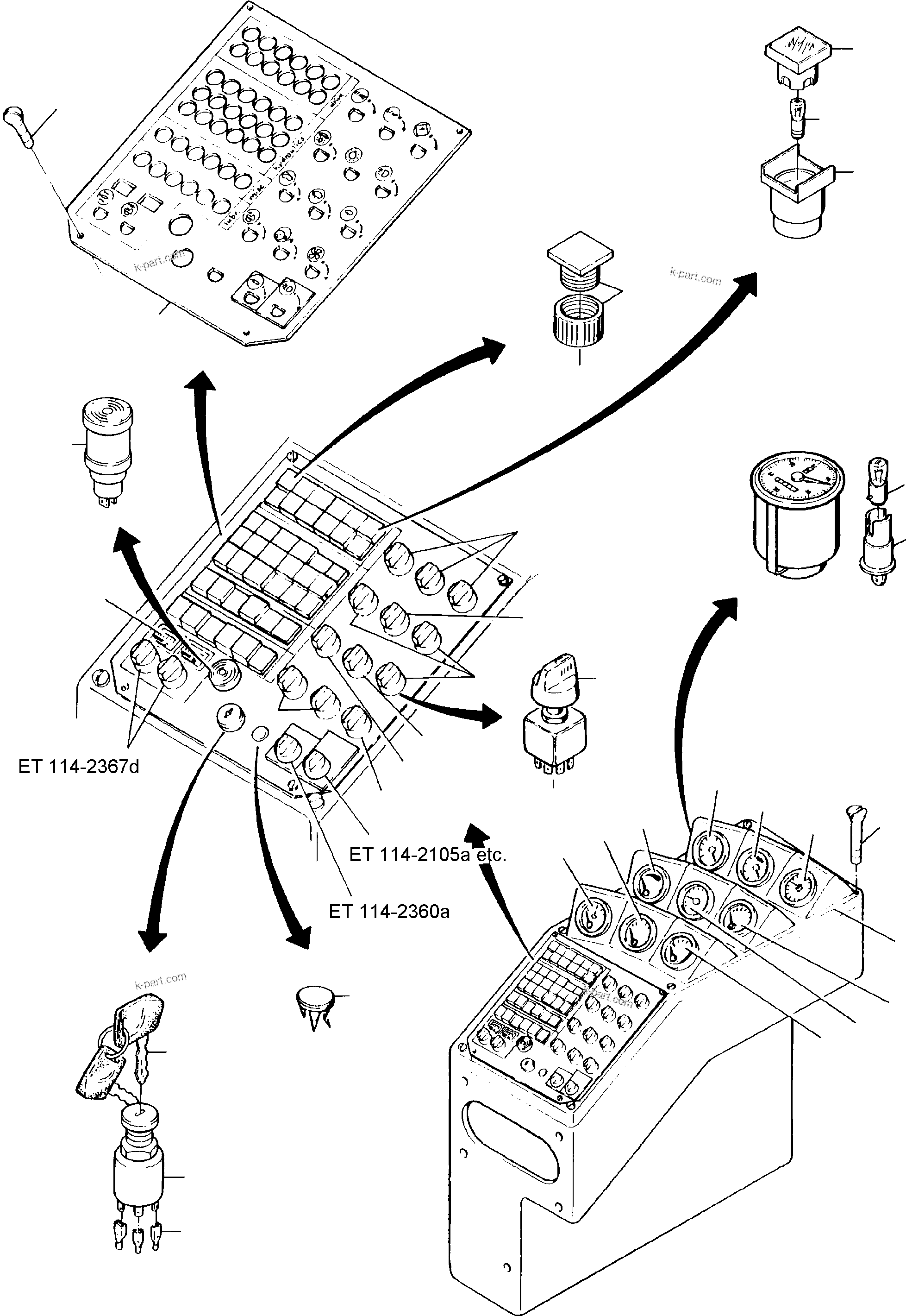 Komatsu parts book diagram for H285 S/N 78099: OPERATION PANEL