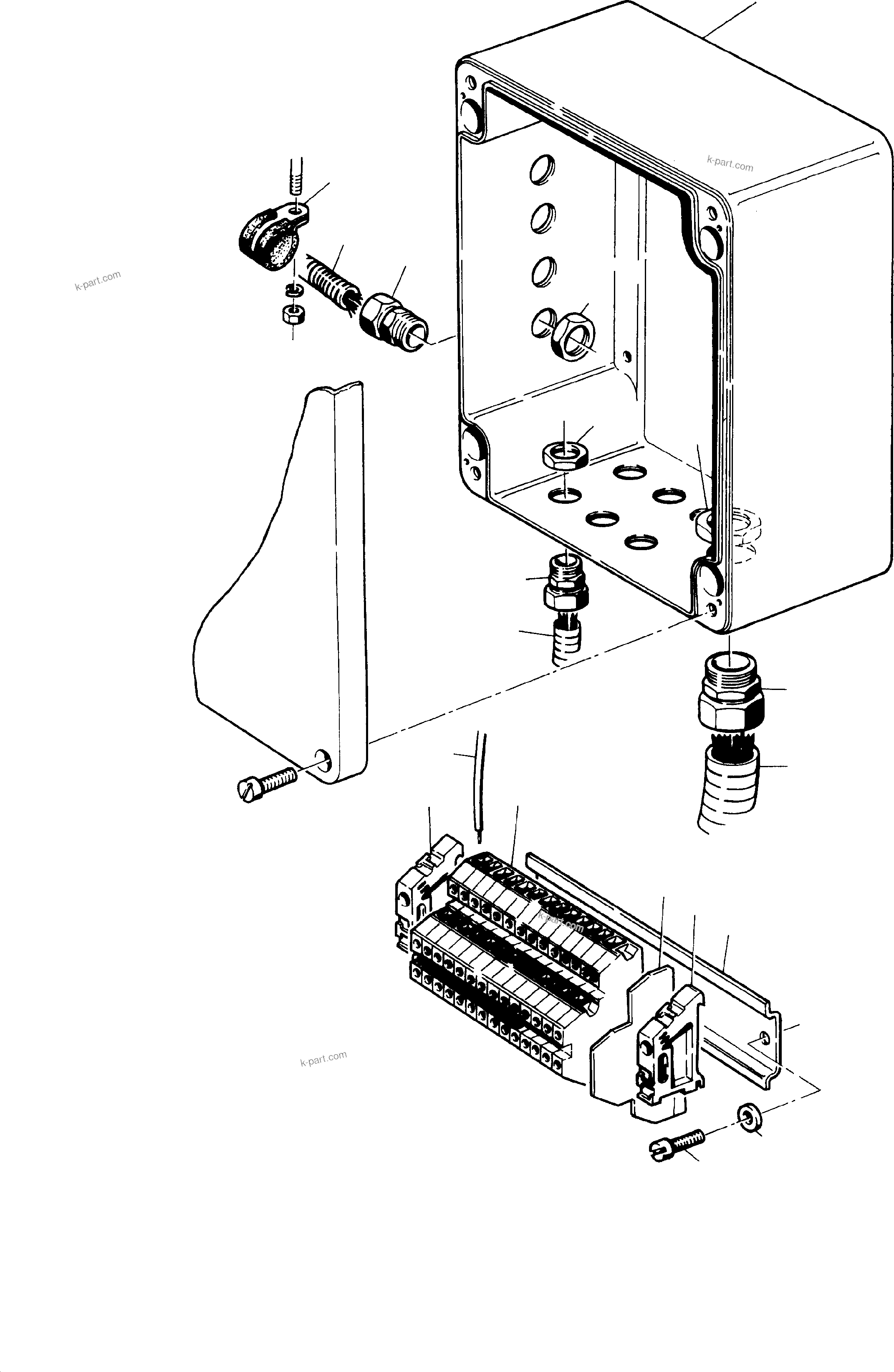 Komatsu parts book diagram for H285 S/N 78099: JUNCTION BOX (FILTER FRAME)