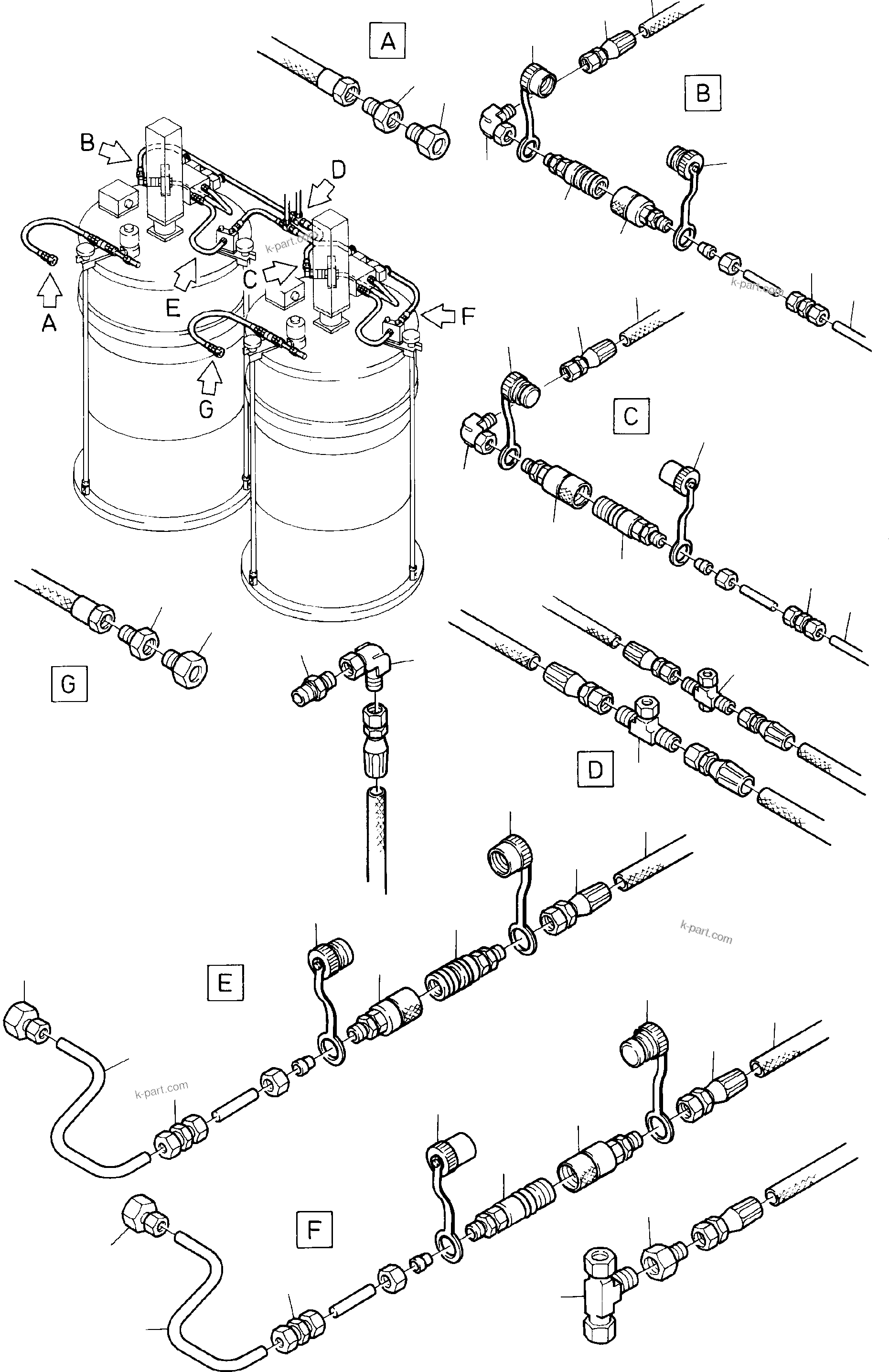 Komatsu parts book diagram for H285 S/N 78099: HYDRAULIC FOR LUBE PUMPS