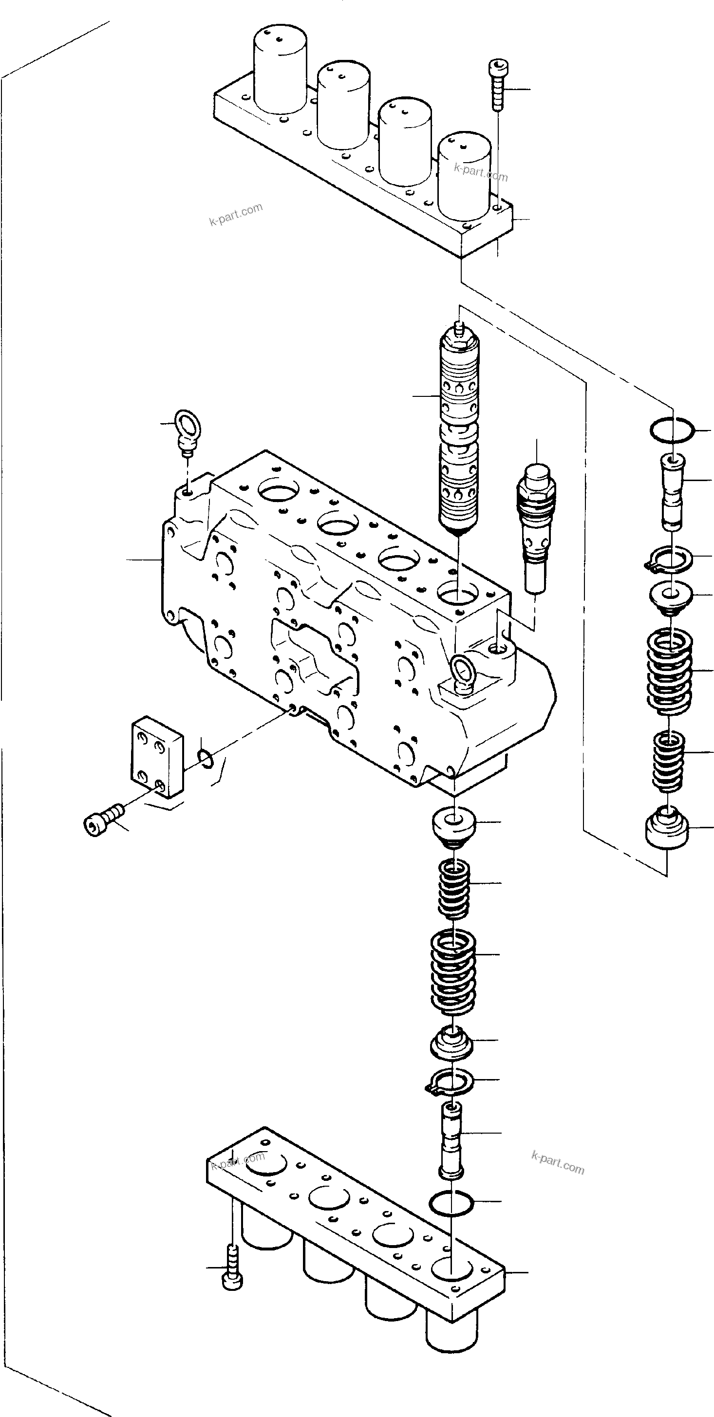 Komatsu parts book diagram for H285 S/N 78099: HYDRAULIC CONTROL BLOCK