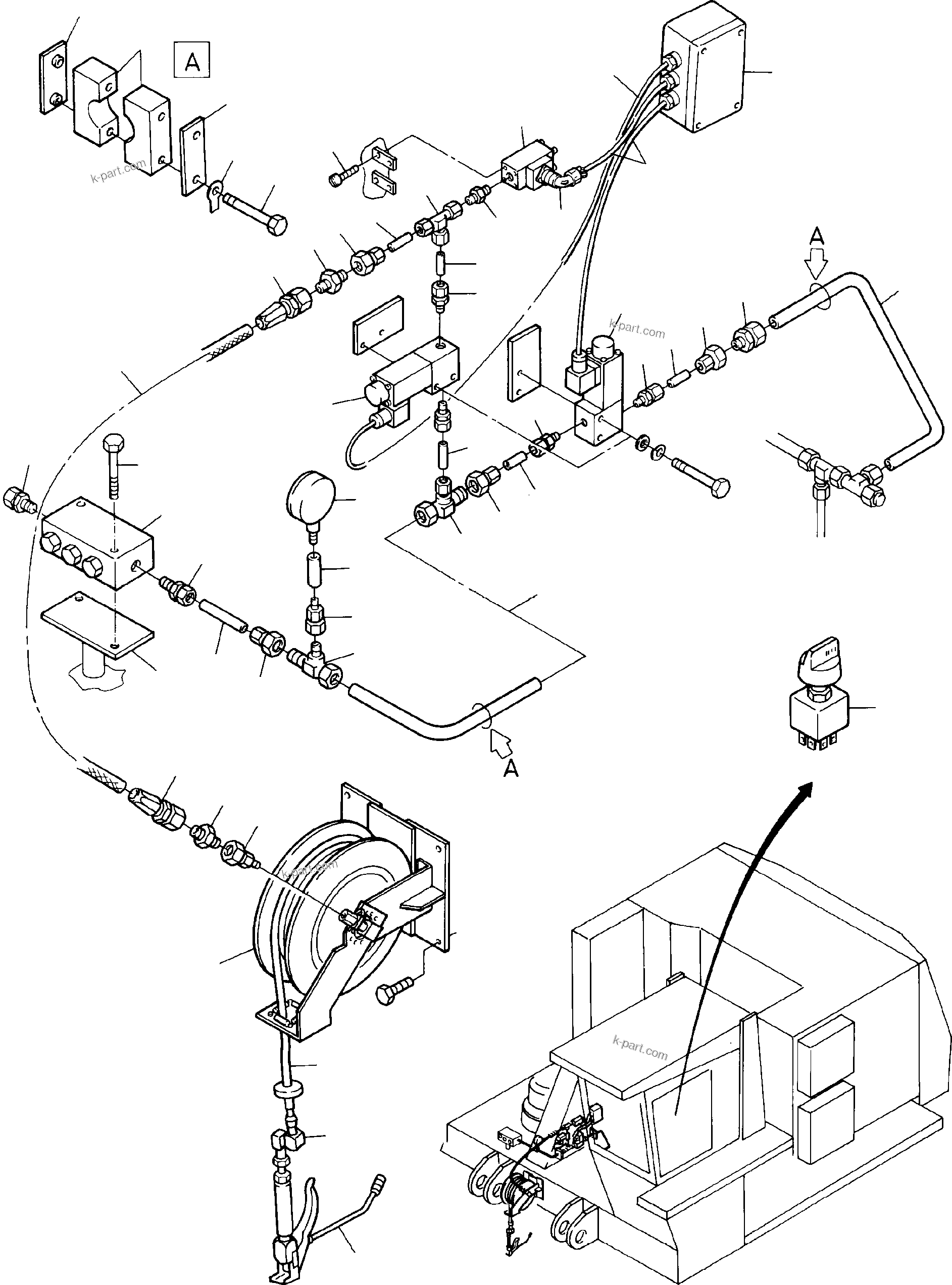 Komatsu parts book diagram for H285 S/N 78099: PRESSURE LUBRIC. SYSTEM