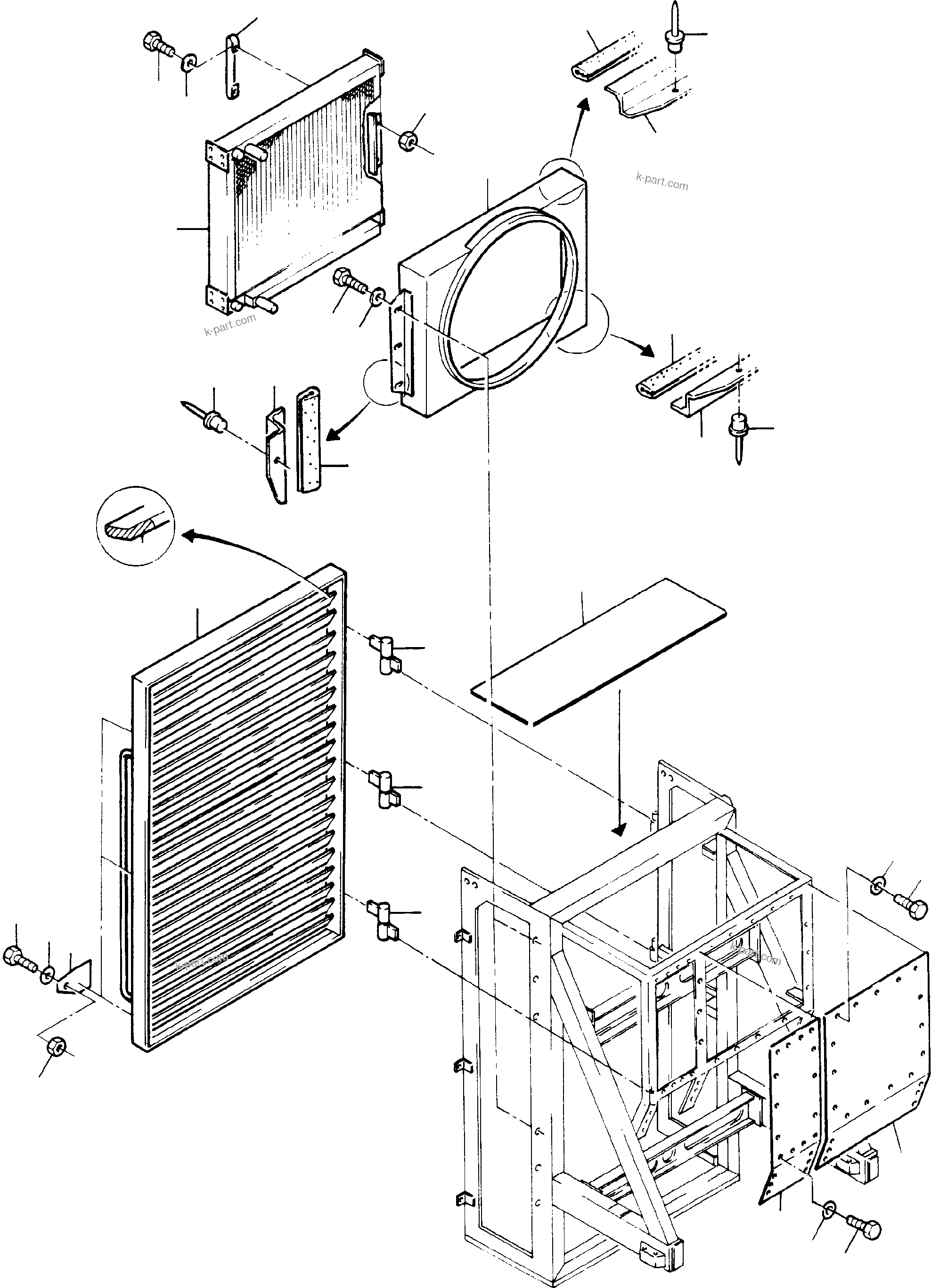Komatsu parts book diagram for H285 S/N 78099: OIL COOLER - ARRANGEMENT