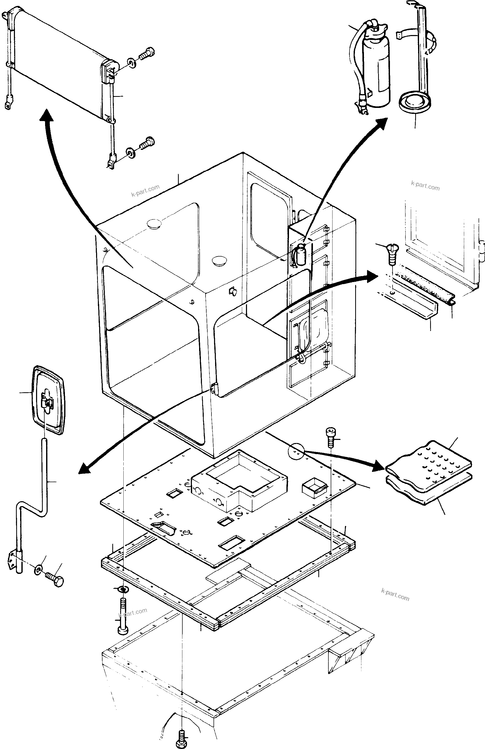 Komatsu parts book diagram for H285 S/N 78099: OPERATOR'S CAB ARRANGEMENT