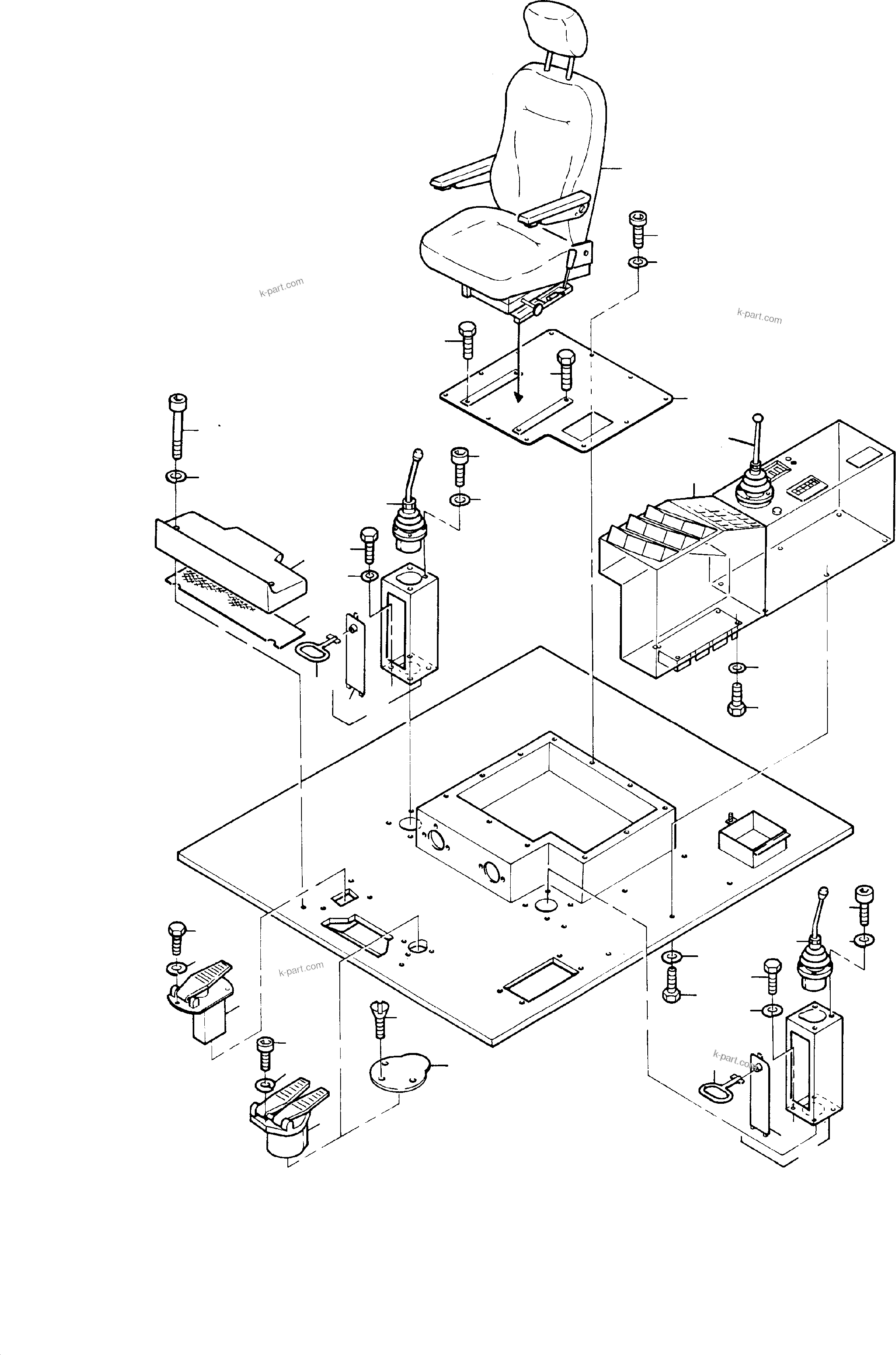 Komatsu parts book diagram for H285 S/N 78099: OPERATOR'S STAND