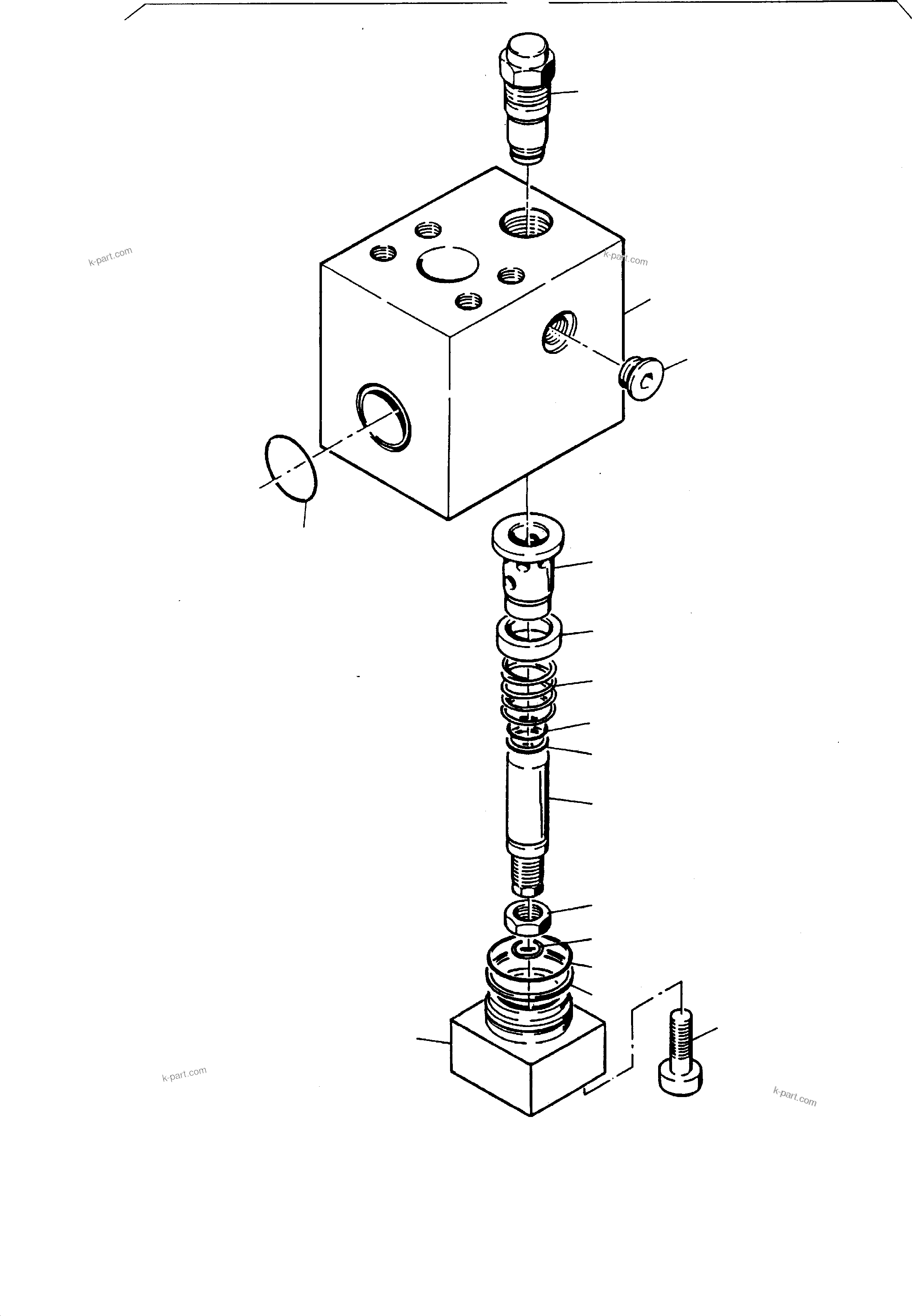 Komatsu parts book diagram for H285 S/N 78099: THROTTLE CHECK VALVE