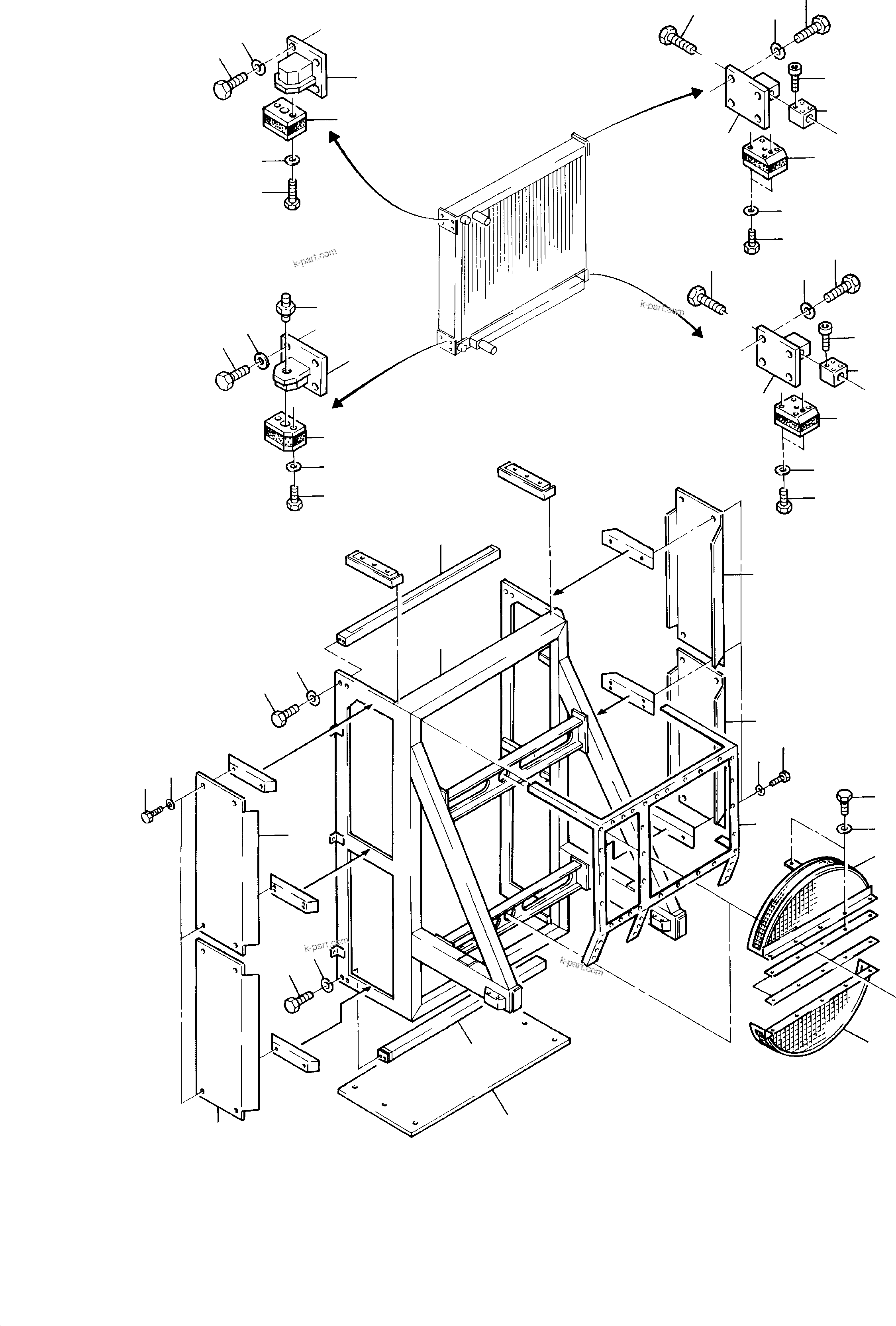 Komatsu parts book diagram for H285S S/N 78129: OIL COOLER - ARRANGEMENT