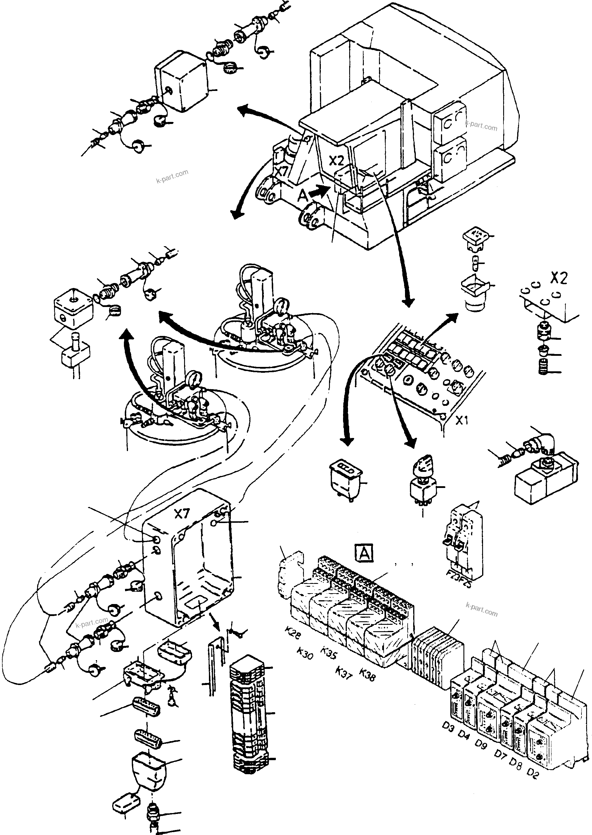 Komatsu parts book diagram for H285S S/N 78129: ELECTR. PARTS