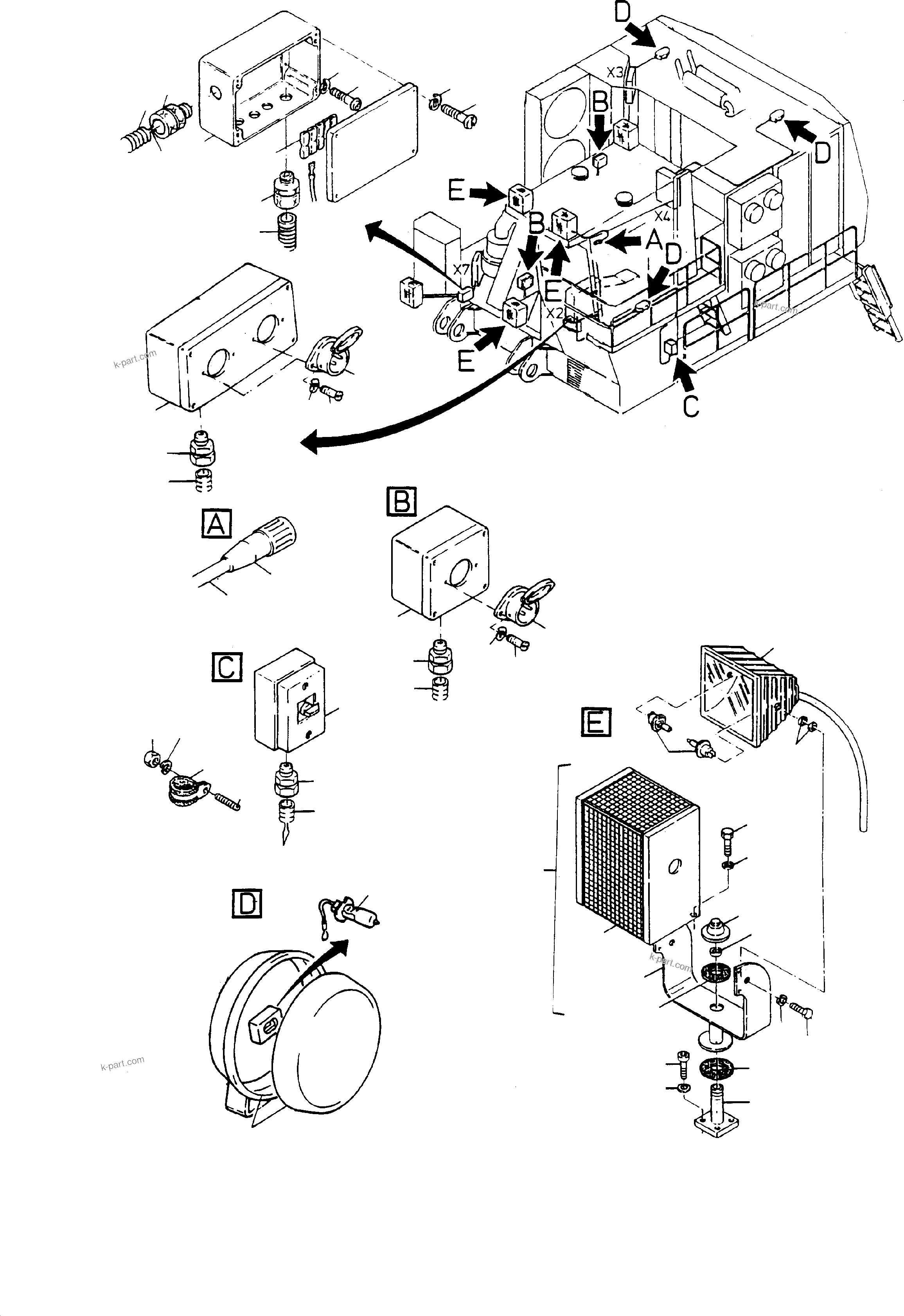 Komatsu parts book diagram for H285S S/N 78129: LIGHTING EQUIPMENT