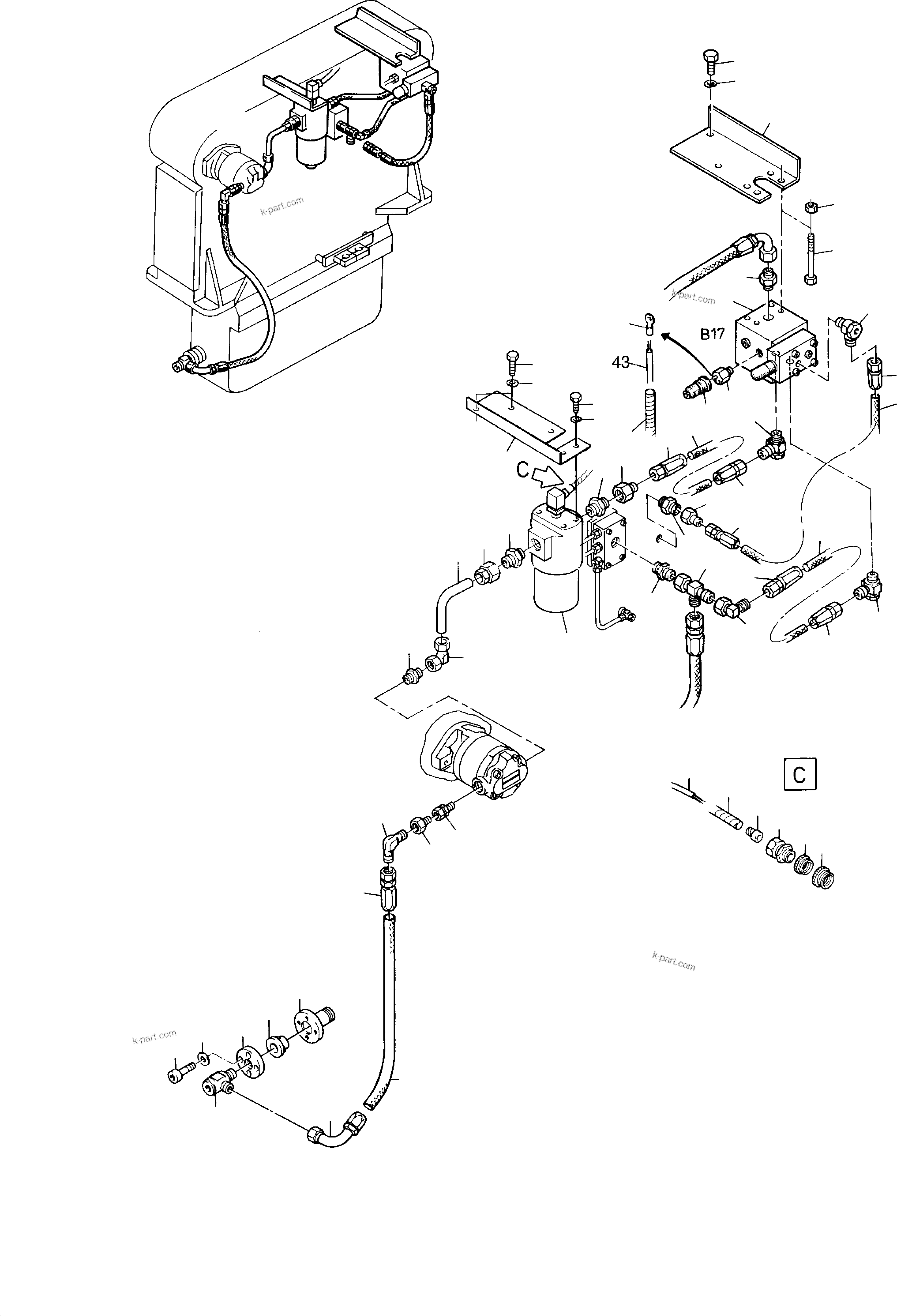 Komatsu parts book diagram for H285S S/N 78129: COOLING CIRCUIT - PUMP DISTRIBUTOR GEAR