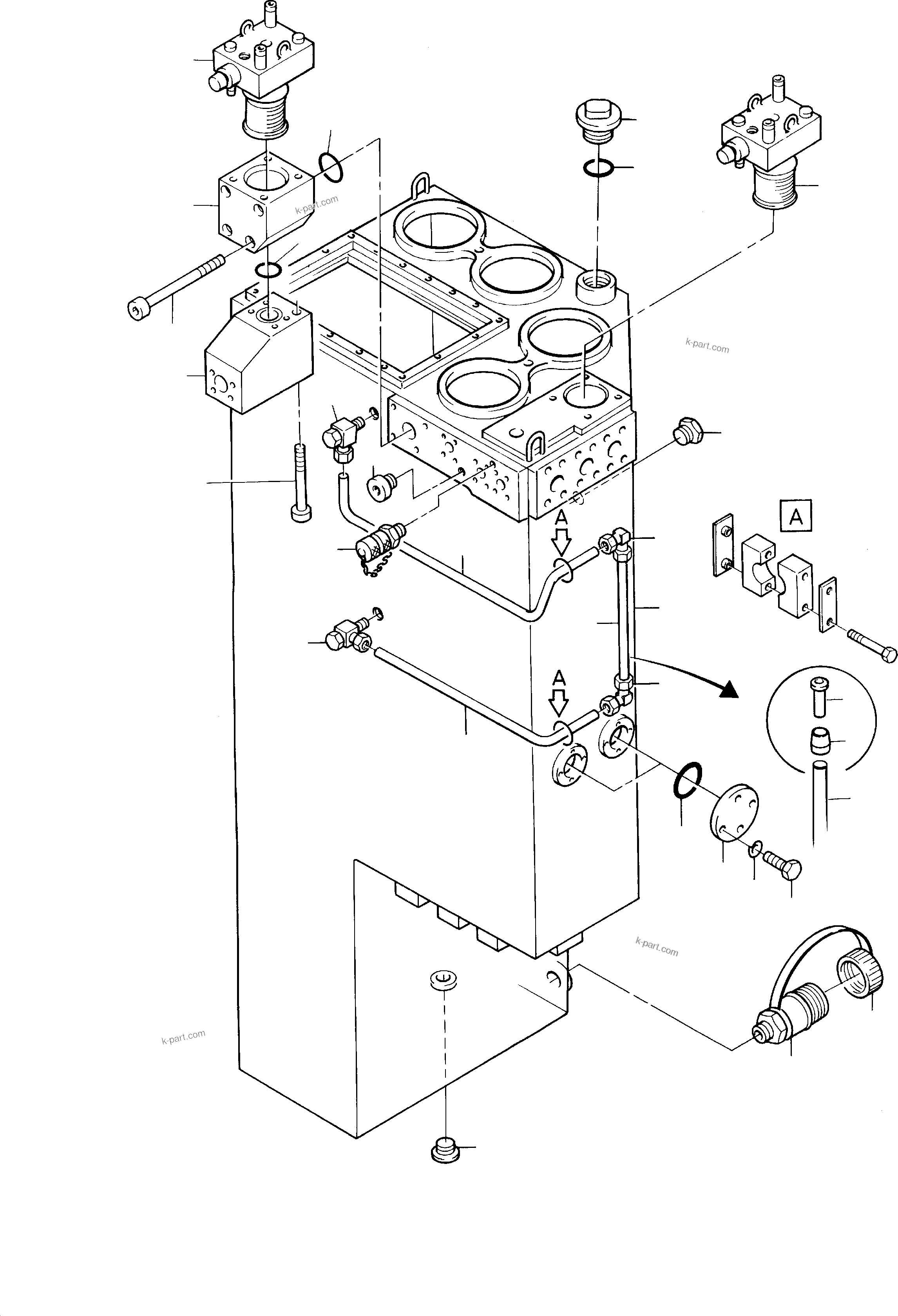Komatsu parts book diagram for H285S S/N 78129: MAIN OIL TANK ASSY.