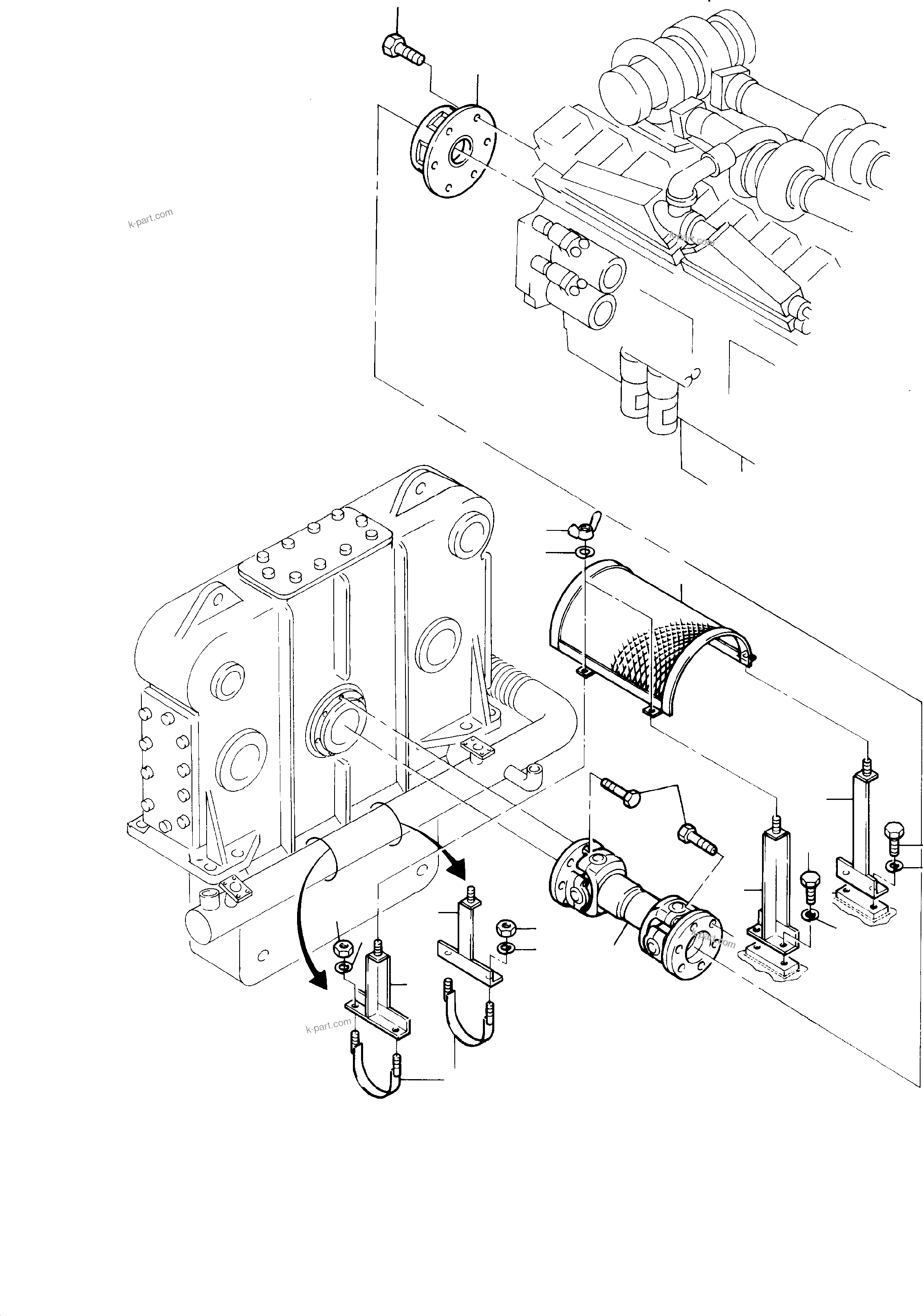 Komatsu parts book diagram for H285S S/N 78129: INSTALLATION - COUPLING AND JOINT SHAFT, CU-ENGINE