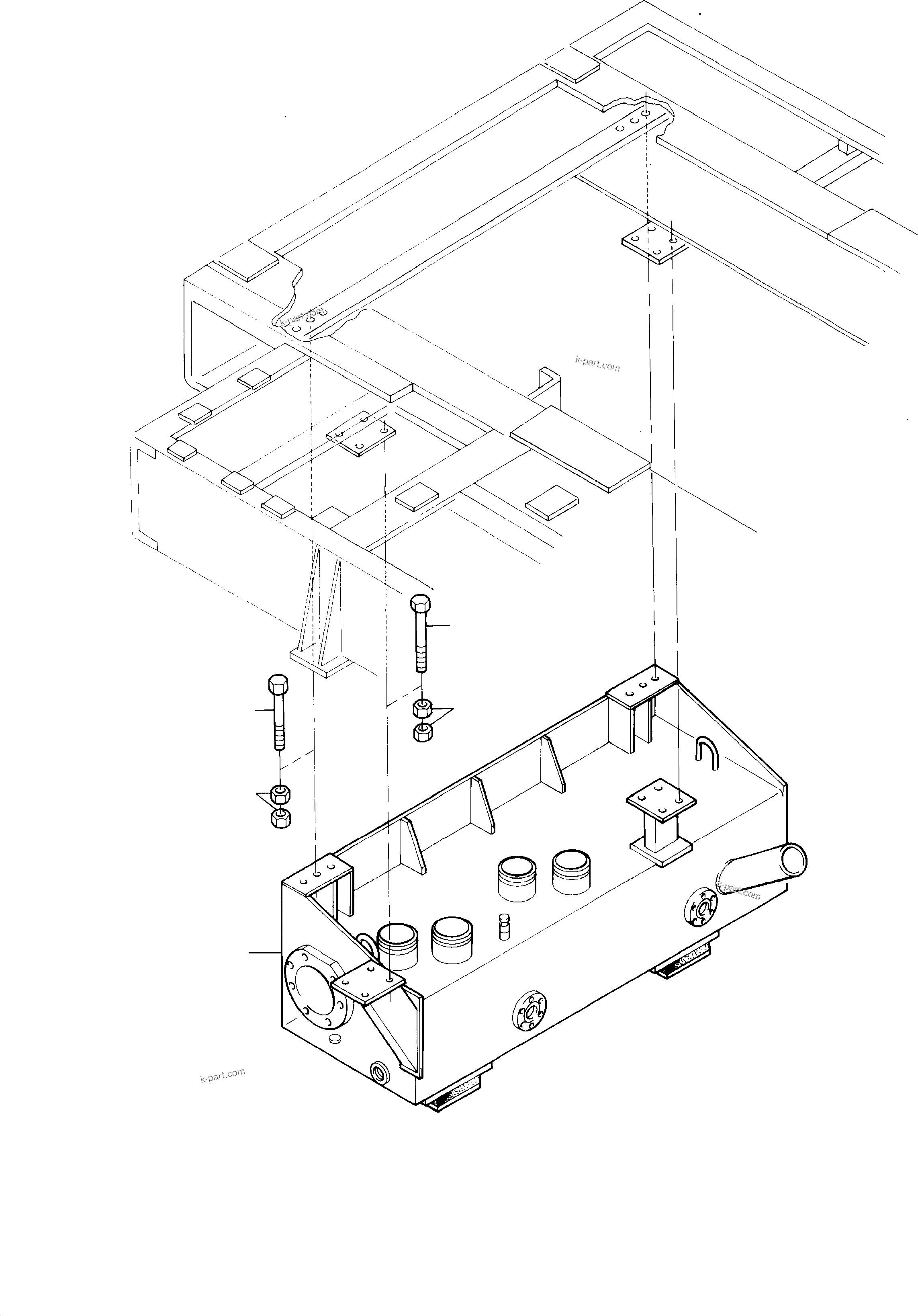 Komatsu parts book diagram for H285S S/N 78129: SUCTION TANK - MOUNTINGS
