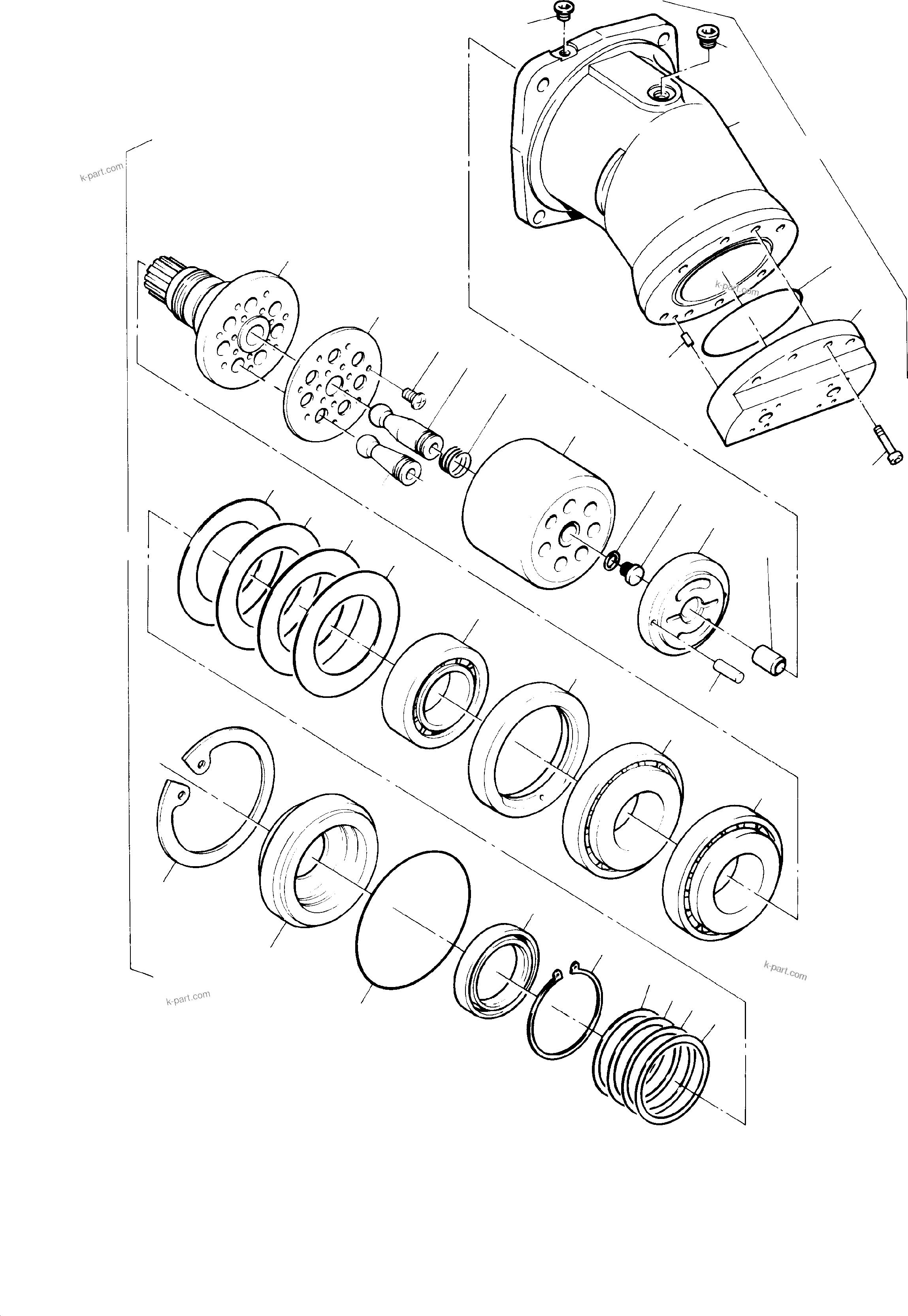 Komatsu parts book diagram for H285S S/N 78129: HYDRAULIC MOTOR