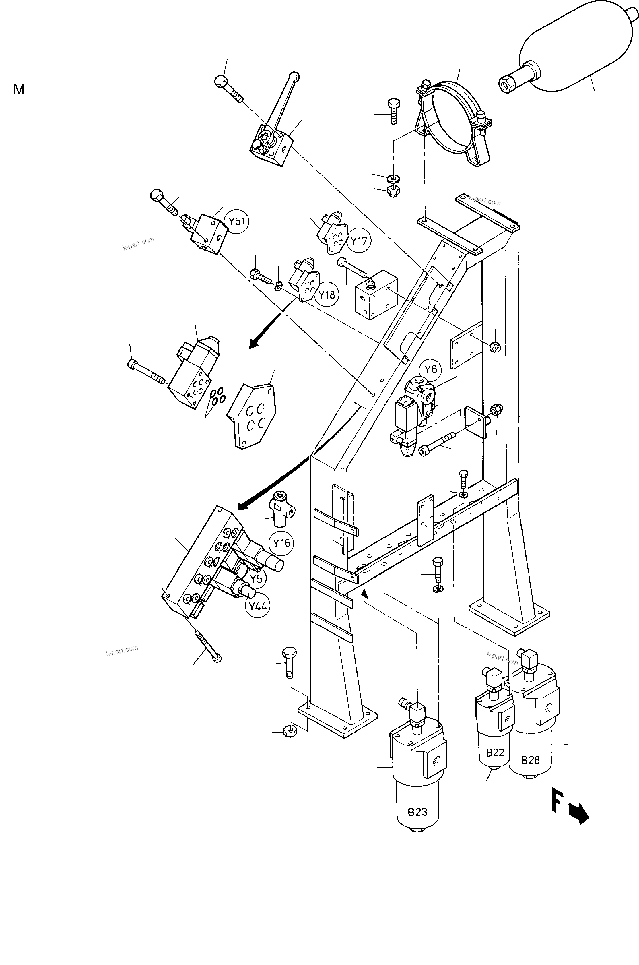 Komatsu parts book diagram for H285S S/N 78129: CONTROL FRAME