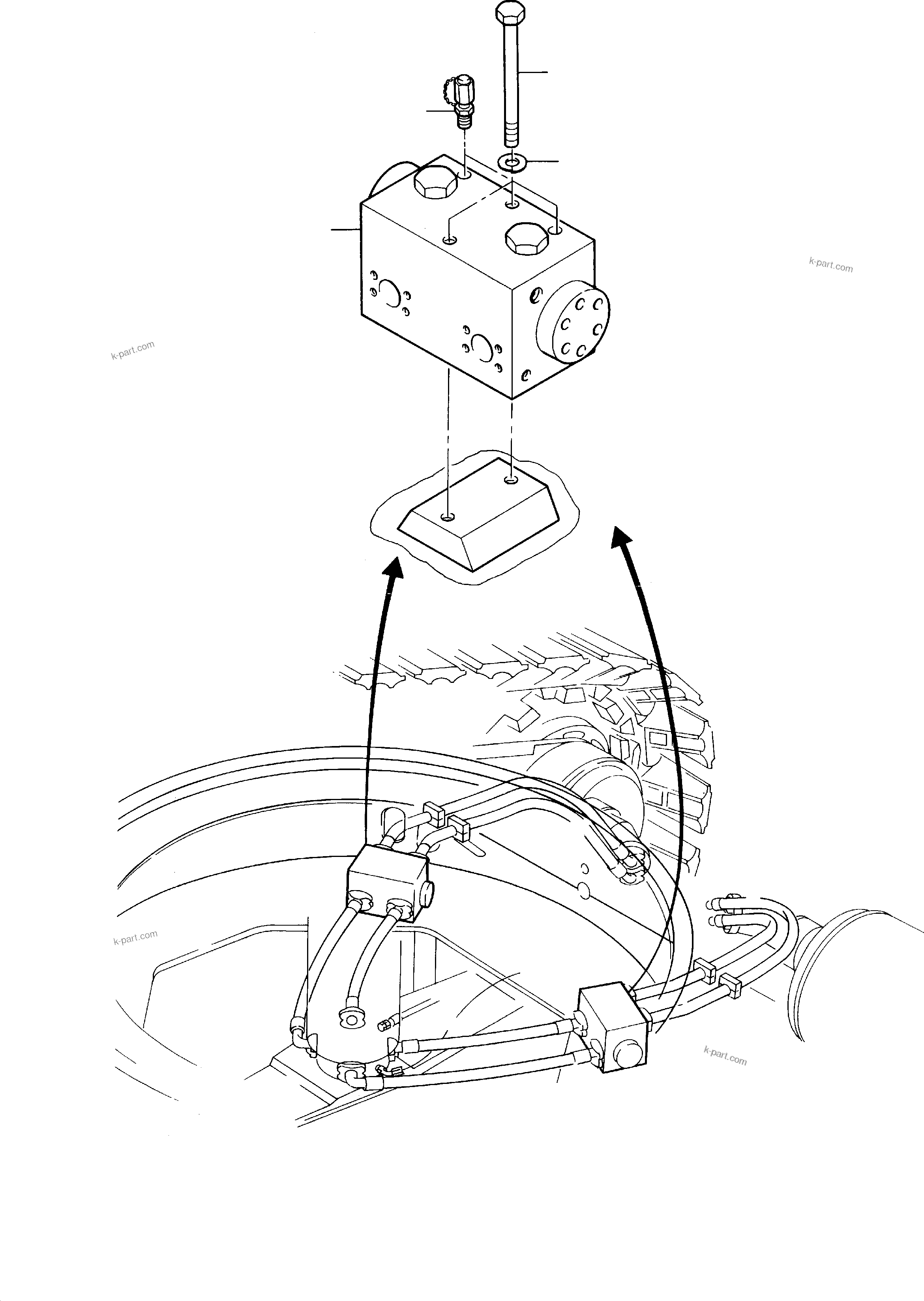 Komatsu parts book diagram for H285S S/N 78129: TRAVELLING GEAR BRAKE VALVE ARRANGEMENT