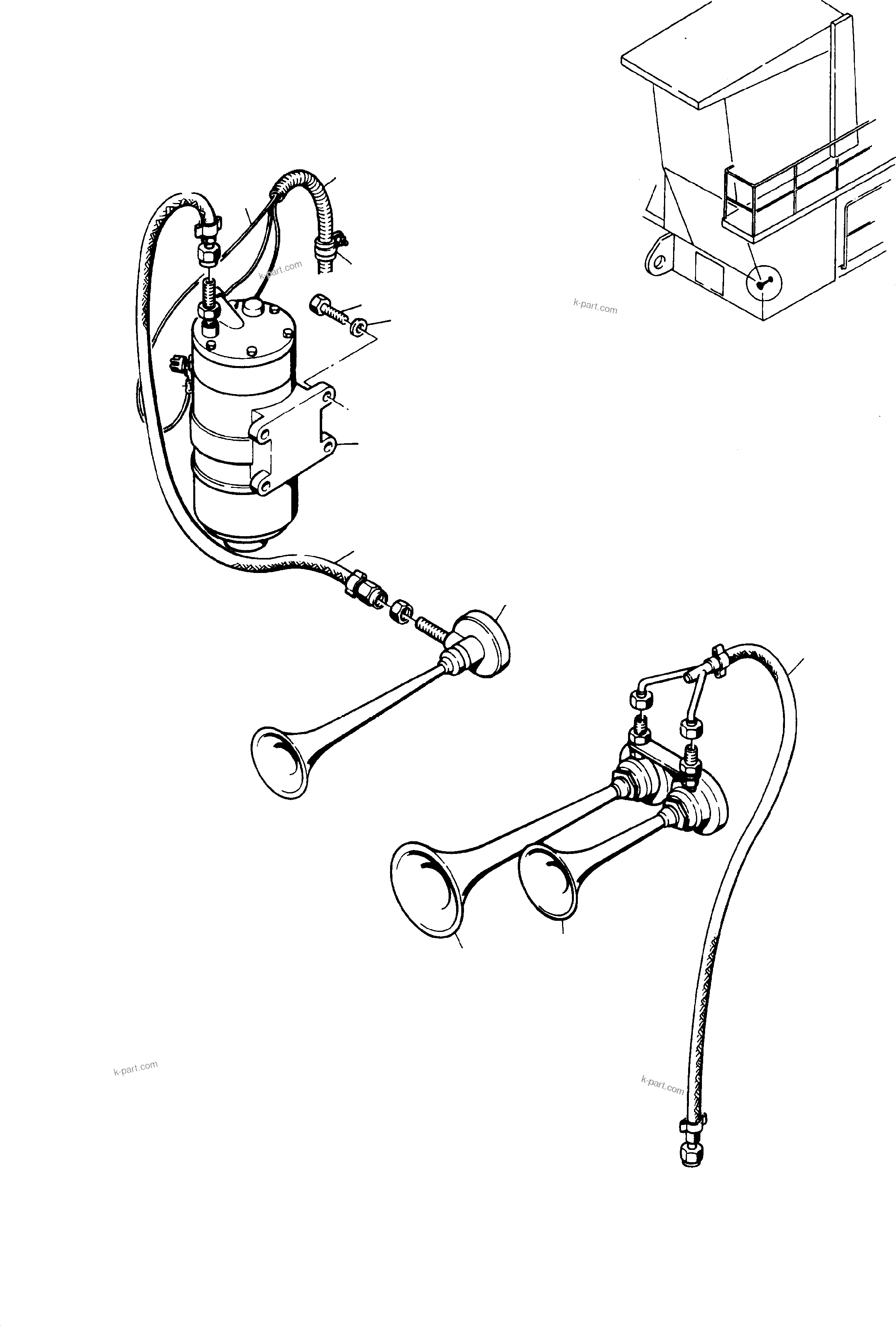 Komatsu parts book diagram for H285S S/N 78129: WARNING SYSTEM