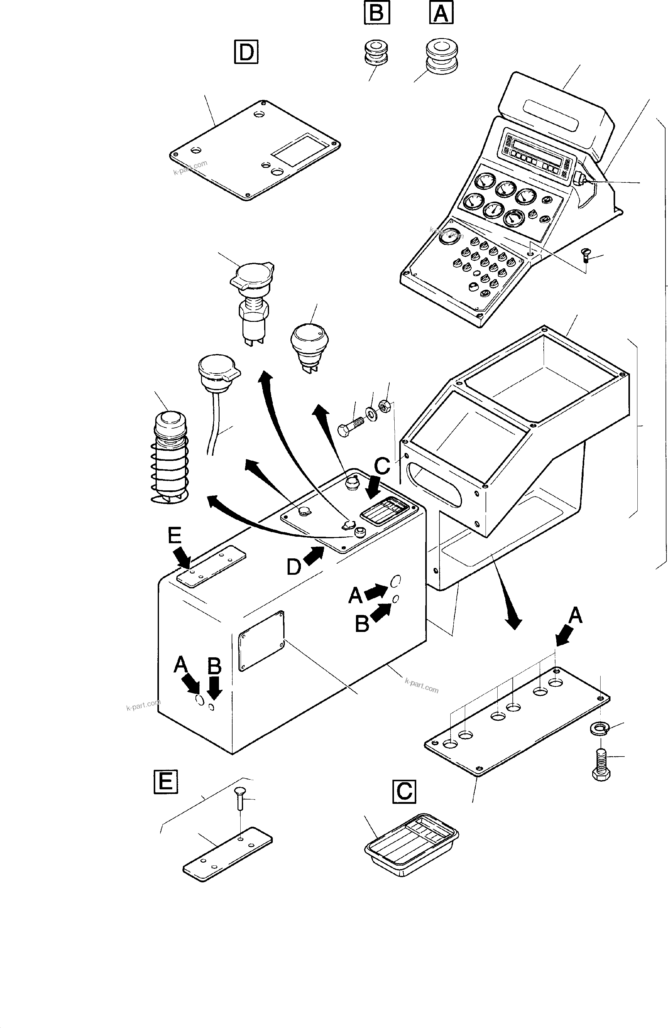 Komatsu parts book diagram for H285S S/N 78129: OPERATION PANEL - ETM