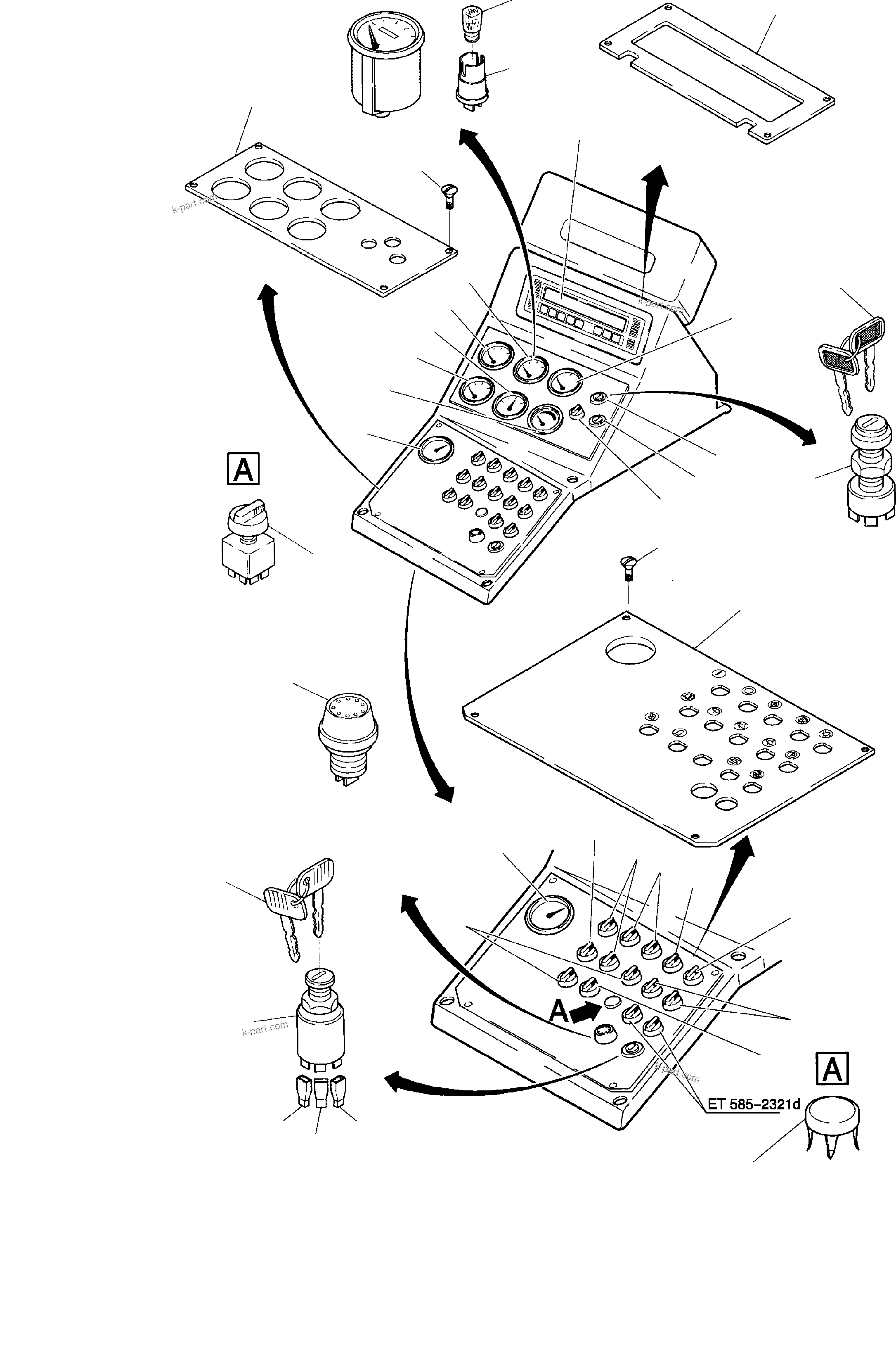 Komatsu parts book diagram for H285S S/N 78129: OPERATION PANEL - ETM