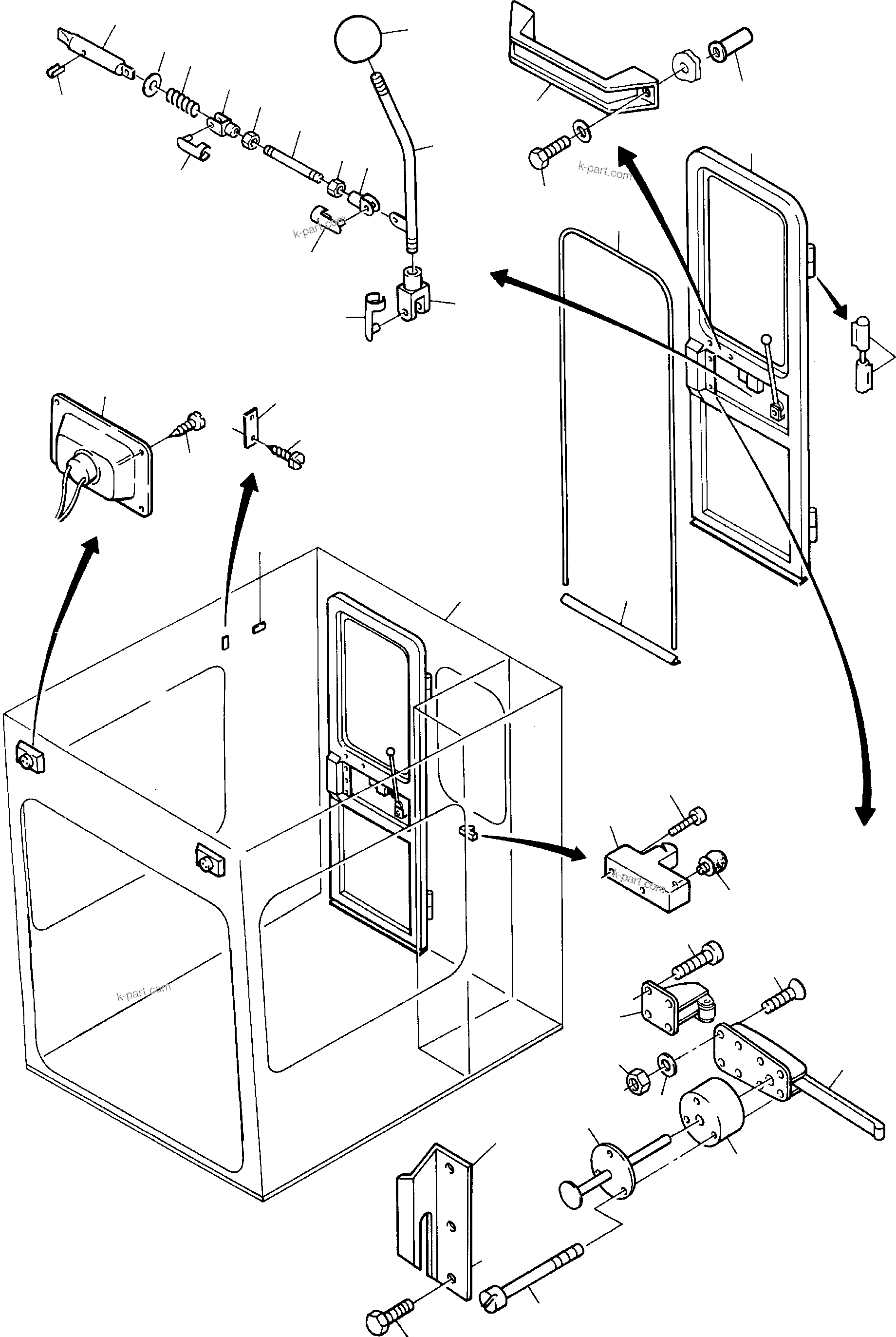 Komatsu parts book diagram for H285S S/N 78129: OPERATOR'S CAB