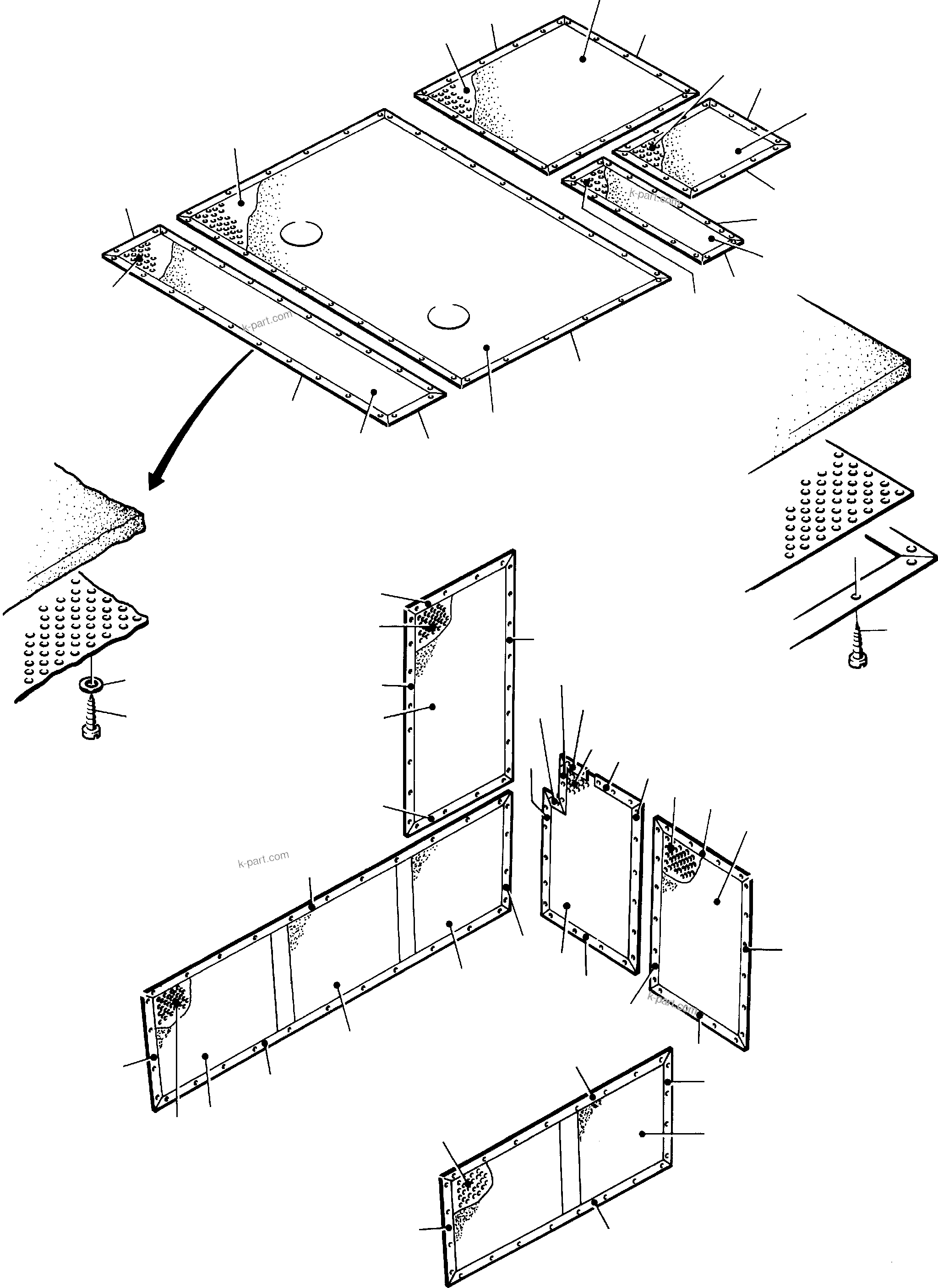 Komatsu parts book diagram for H285S S/N 78129: OPERATOR'S CAB