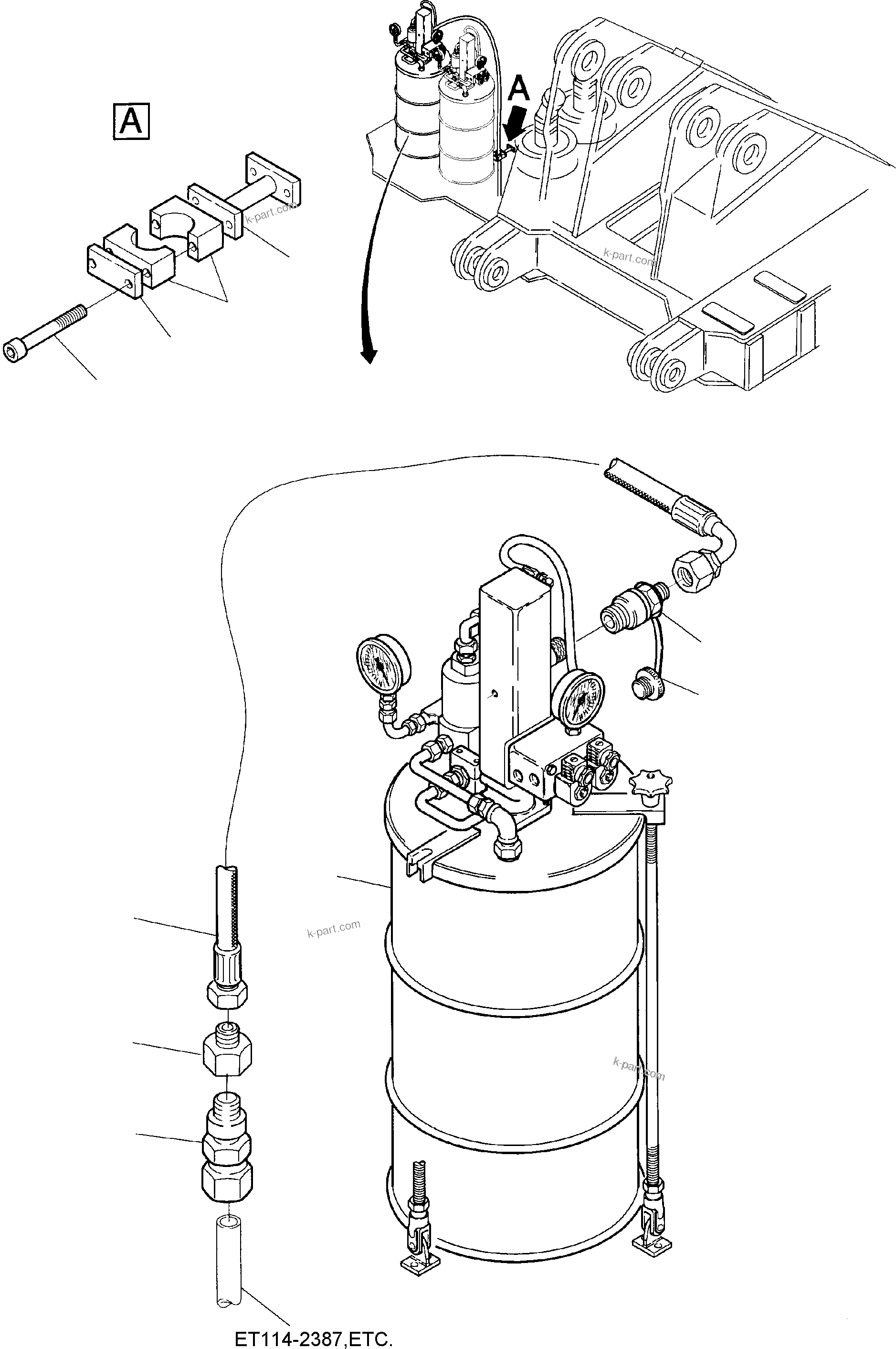Komatsu parts book diagram for H285S S/N 78129: PIPES PINION LUBE STATION