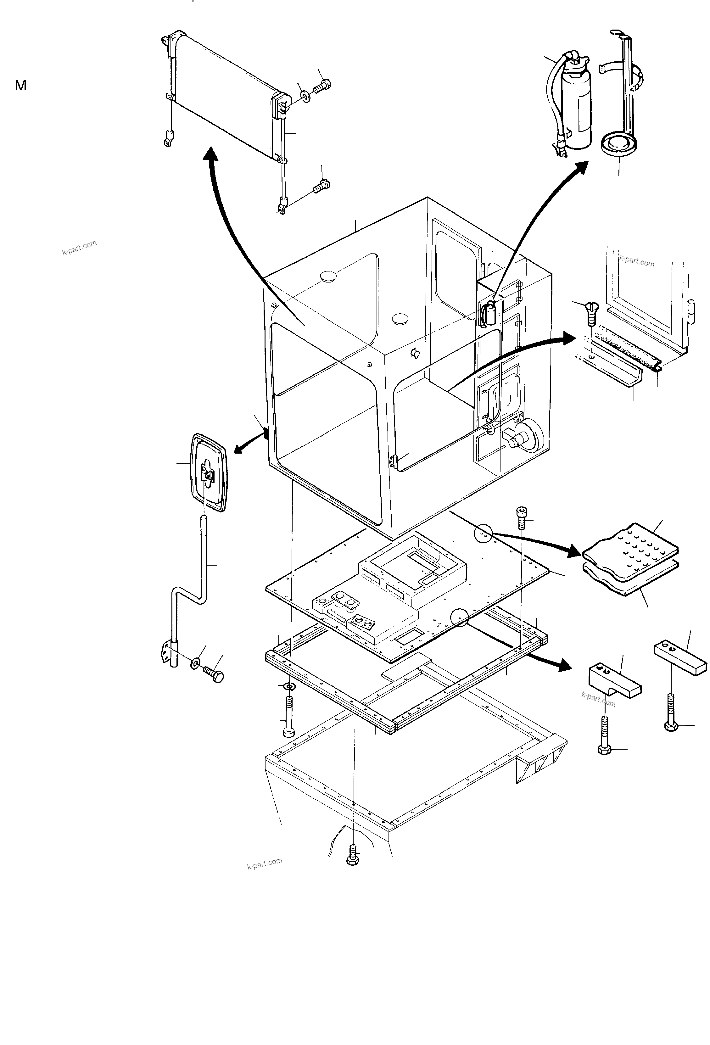 Komatsu parts book diagram for H285S S/N 78129: OPERATOR'S CAB ARR.