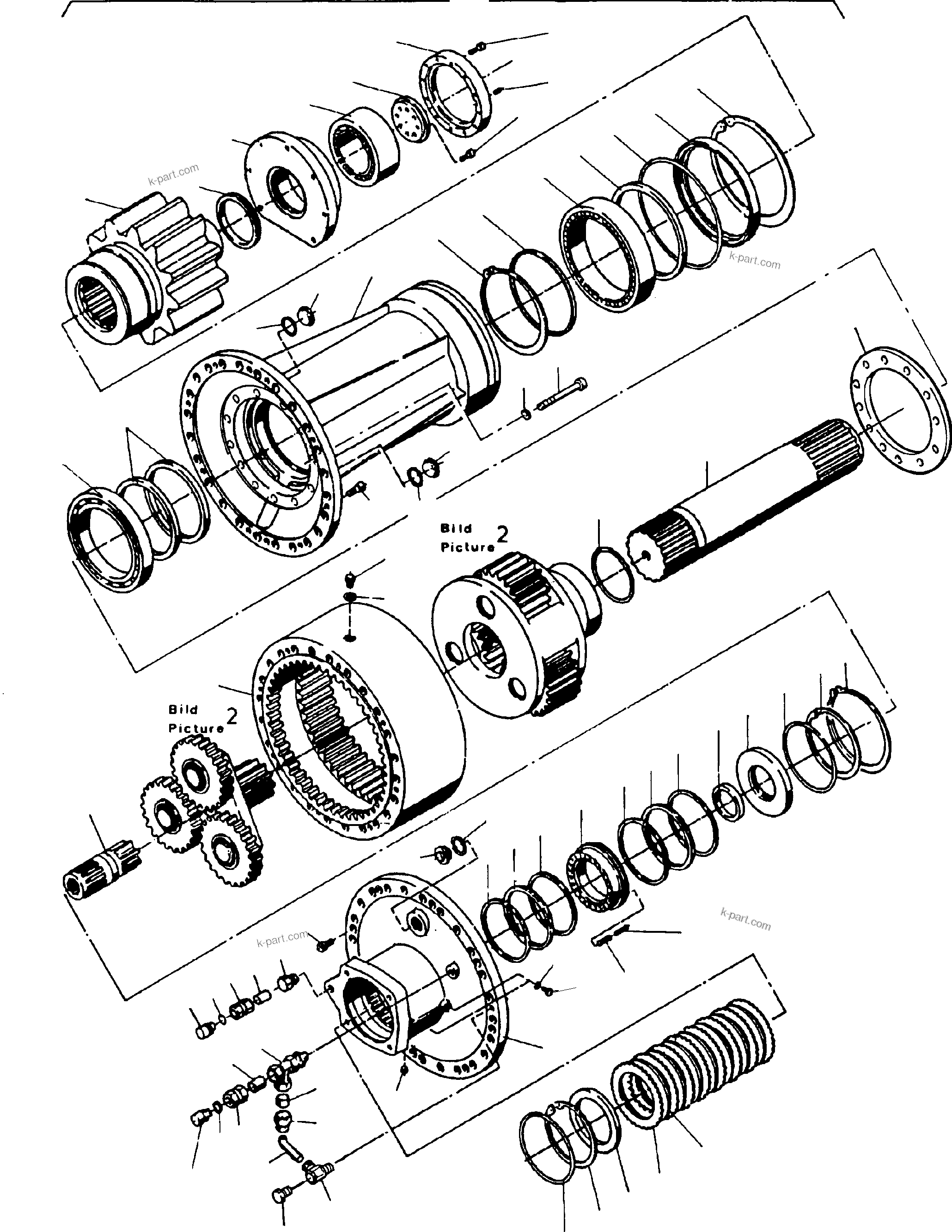 Komatsu parts book diagram for H285S S/N 78129: SLEW GEAR